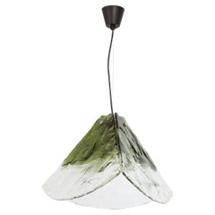 Splendida lampada a sospensione di Murano verde in stile Carlo Nason di Kalmar, anni '70