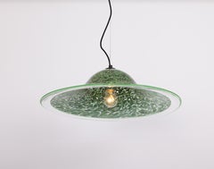 Stunning Green Murano Pendant Light Neverino by Vistosi, Italy, 1970s