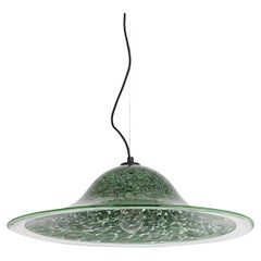 Stunning Green Murano Pendant Light Neverino by Vistosi, Italy, 1970s
