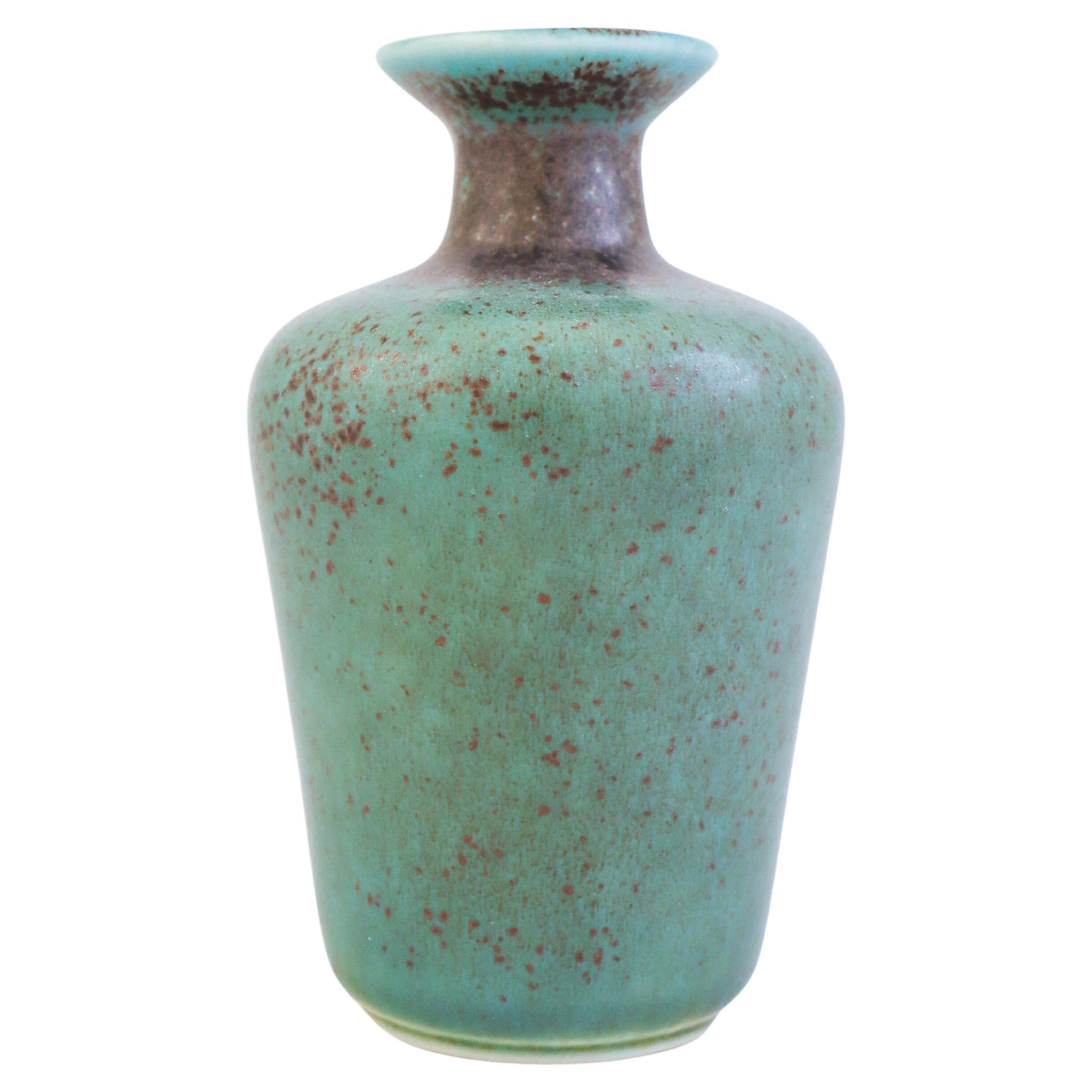 Splendido vaso verde, Gunnar Nylund, Rörstrand, Scandinavo Midcentury Vintage