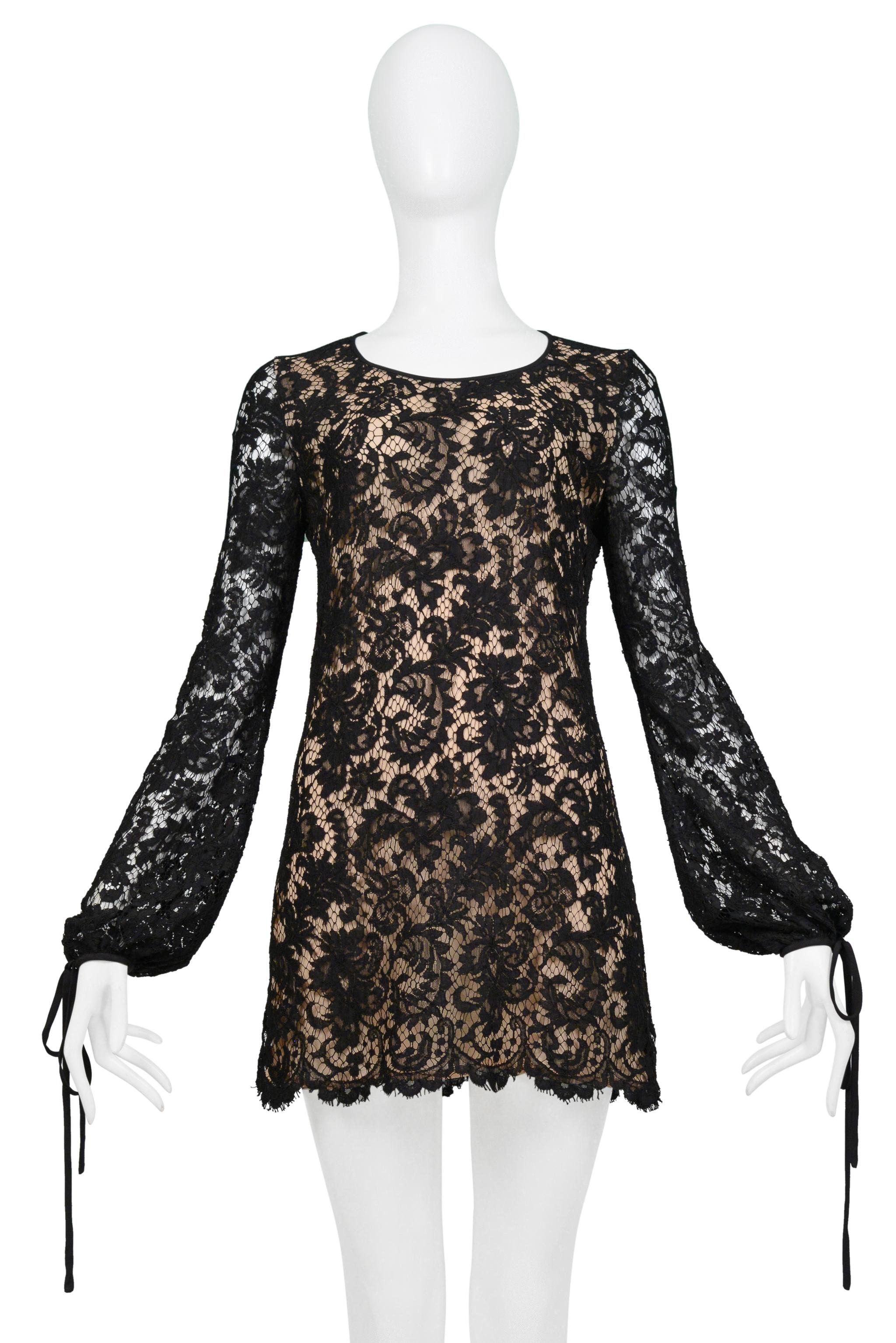 Stunning Gucci By Tom Ford 1996 Black Lace Mini Dress with Original Tags  1