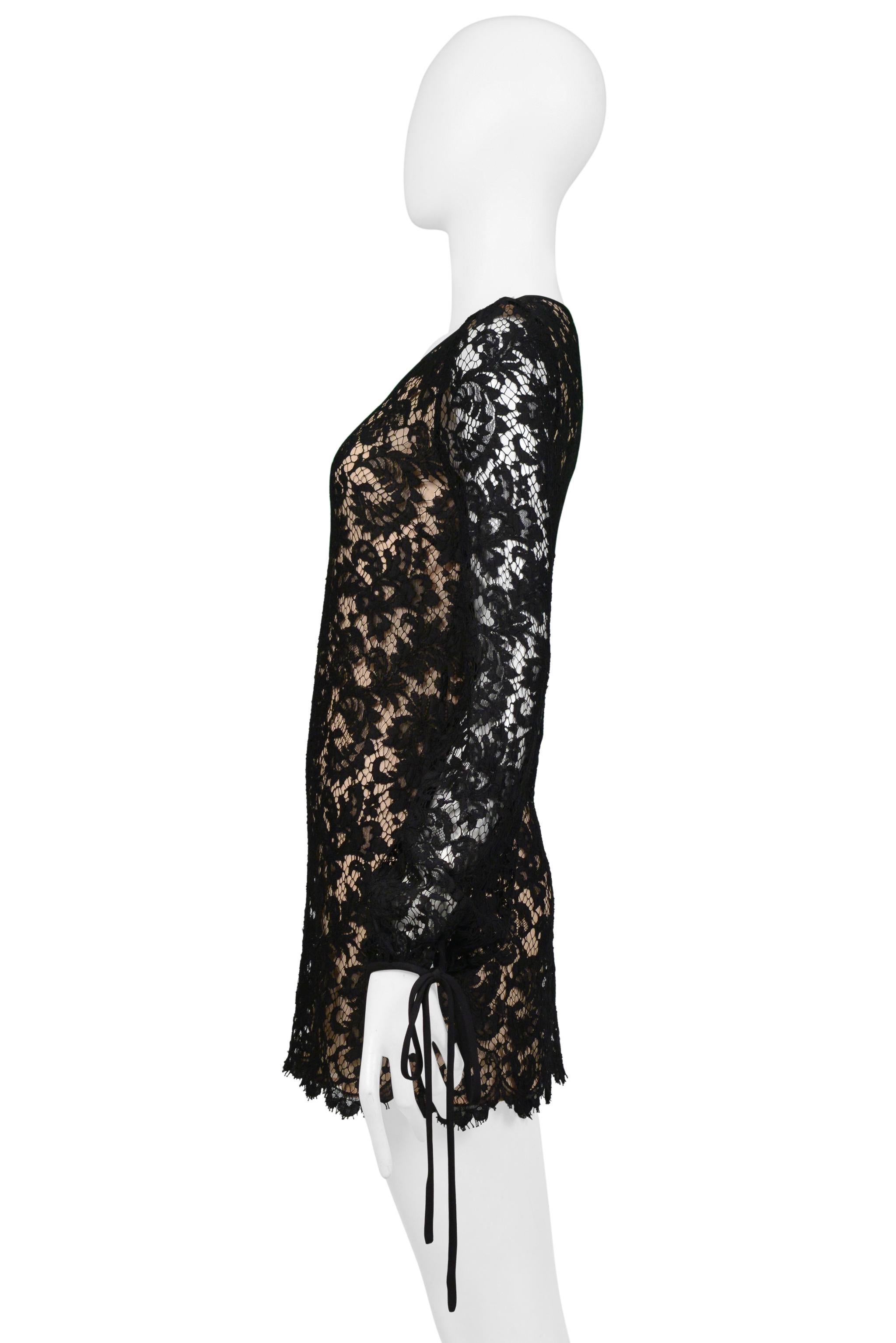 Stunning Gucci By Tom Ford 1996 Black Lace Mini Dress with Original Tags 5