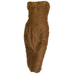 Atemberaubendes Gucci by Tom Ford 2001 gerafftes Seidenkorsettkleid