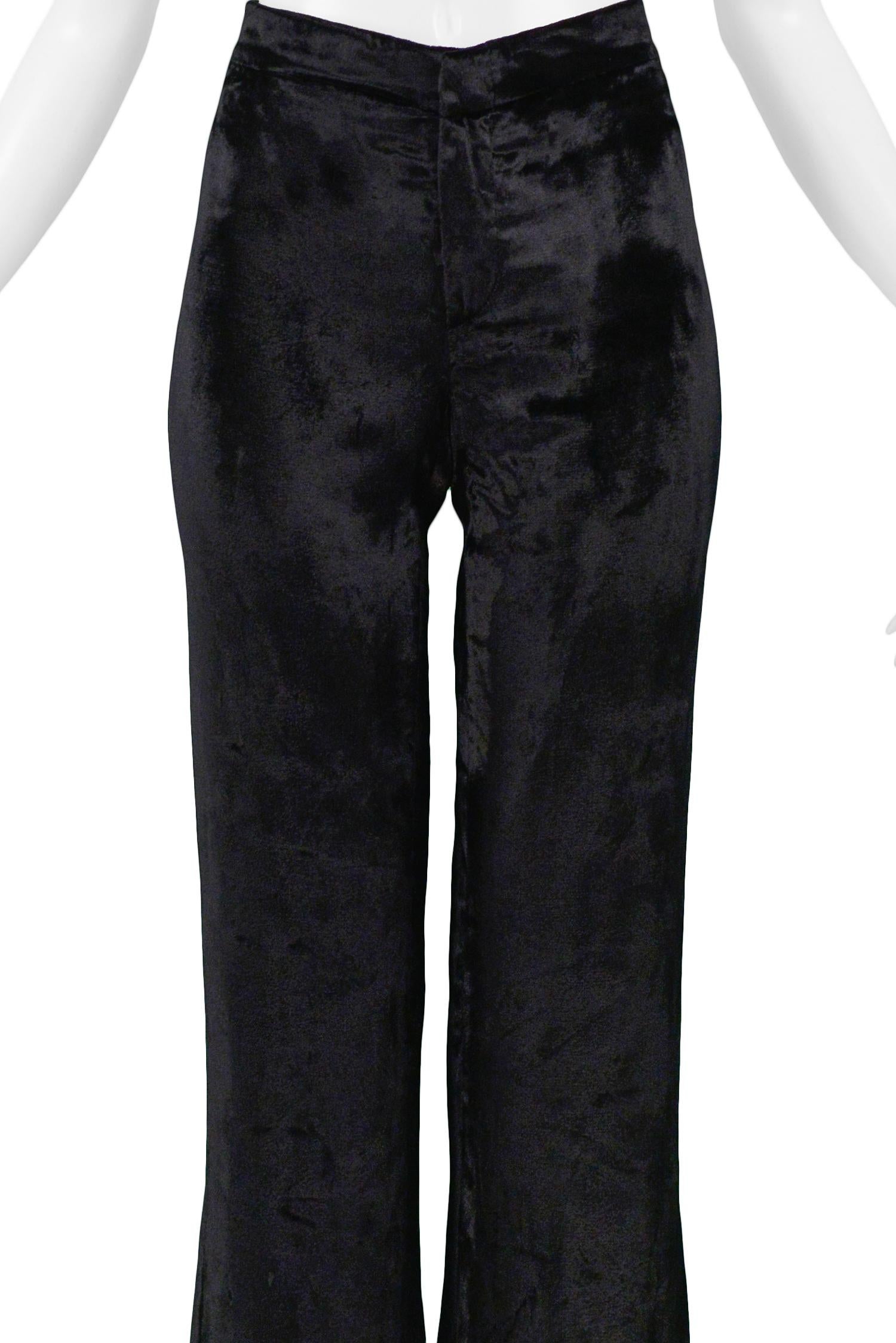 Impresionantes pantalones acampanados de terciopelo negro Gucci by Tom Ford Negro