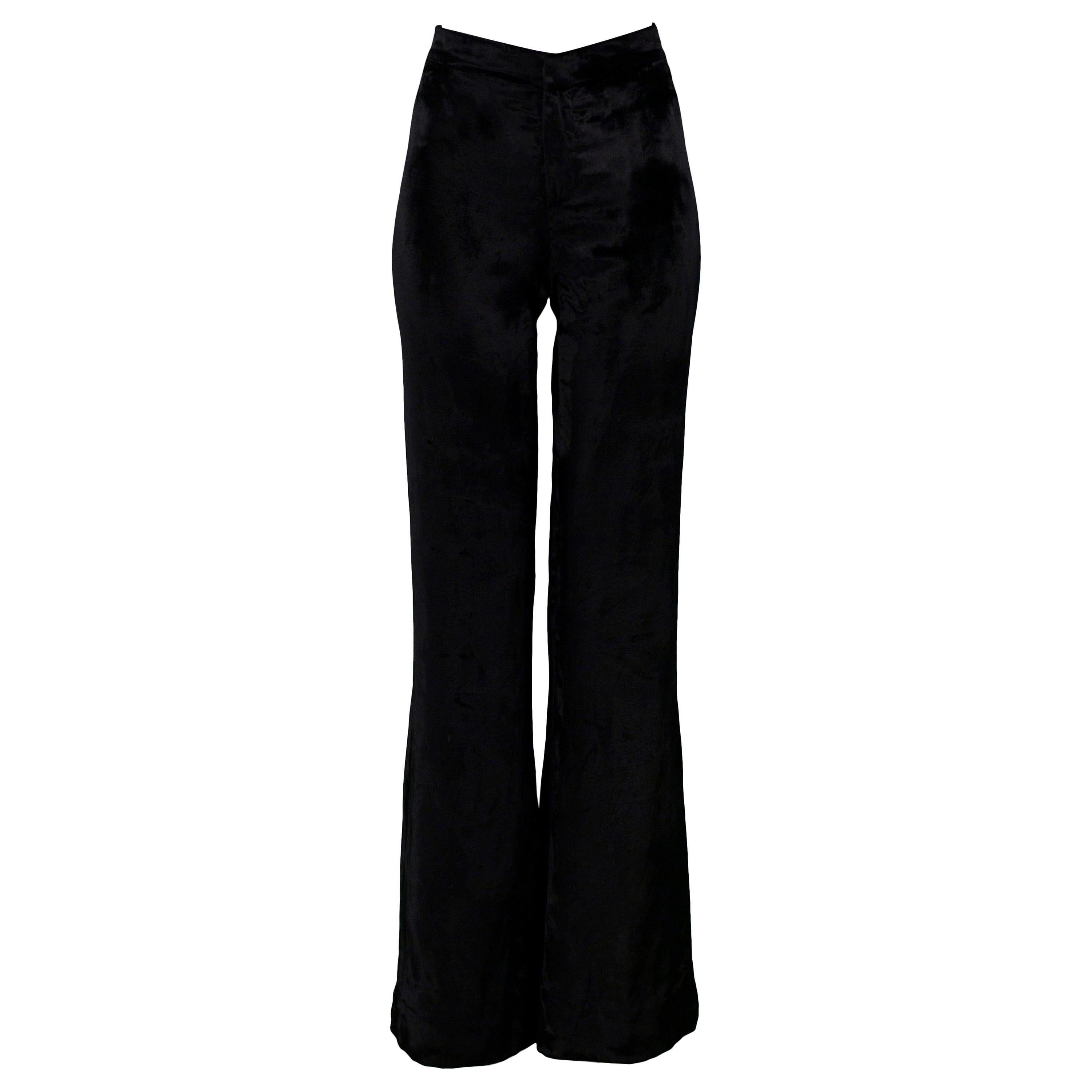 Stunning Gucci by Tom Ford Black Velvet Flare Trousers