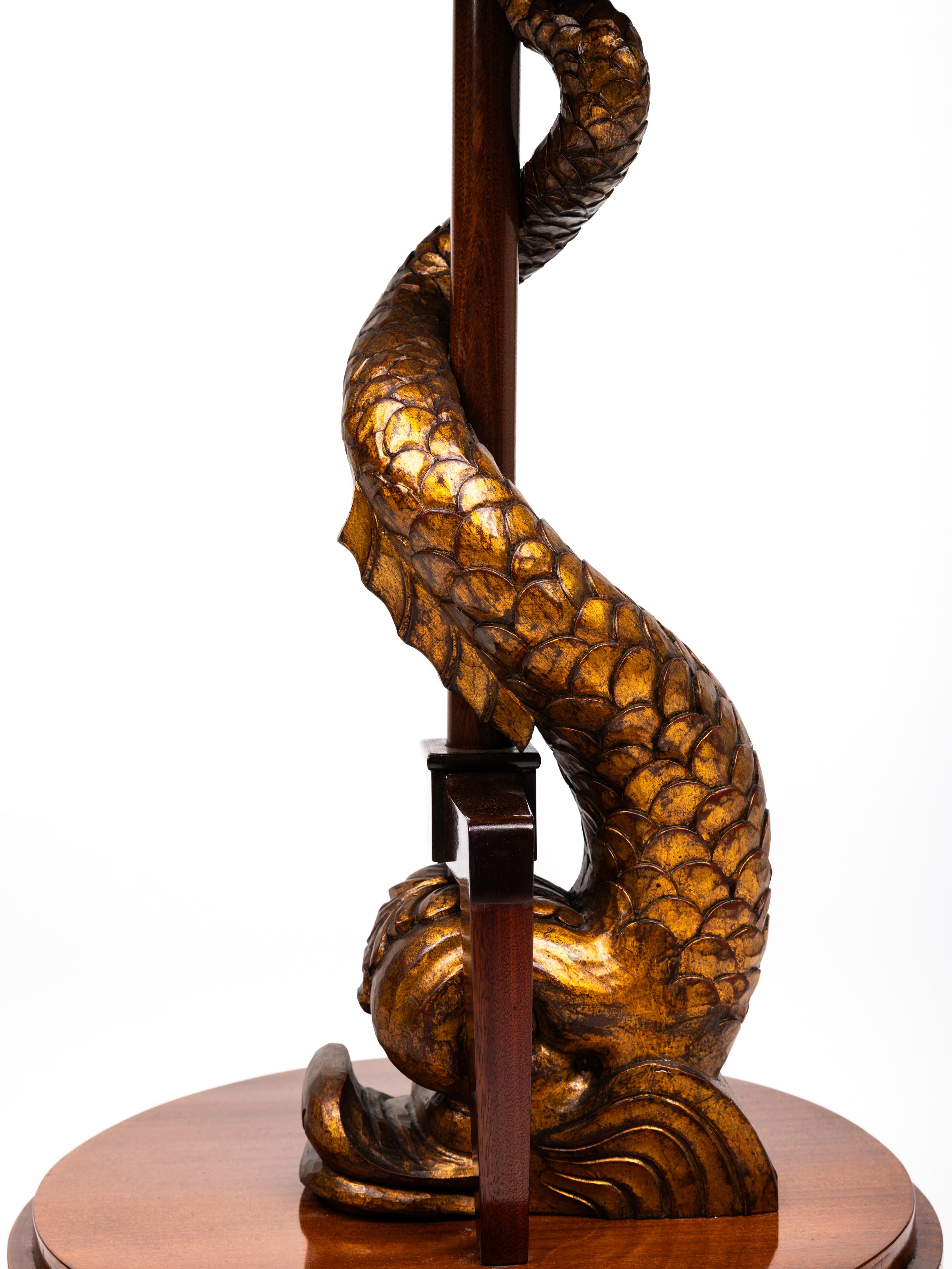 Italian Stunning Gueridon Table, hand carved Dolphin, second Empire, ~1900, Italy For Sale
