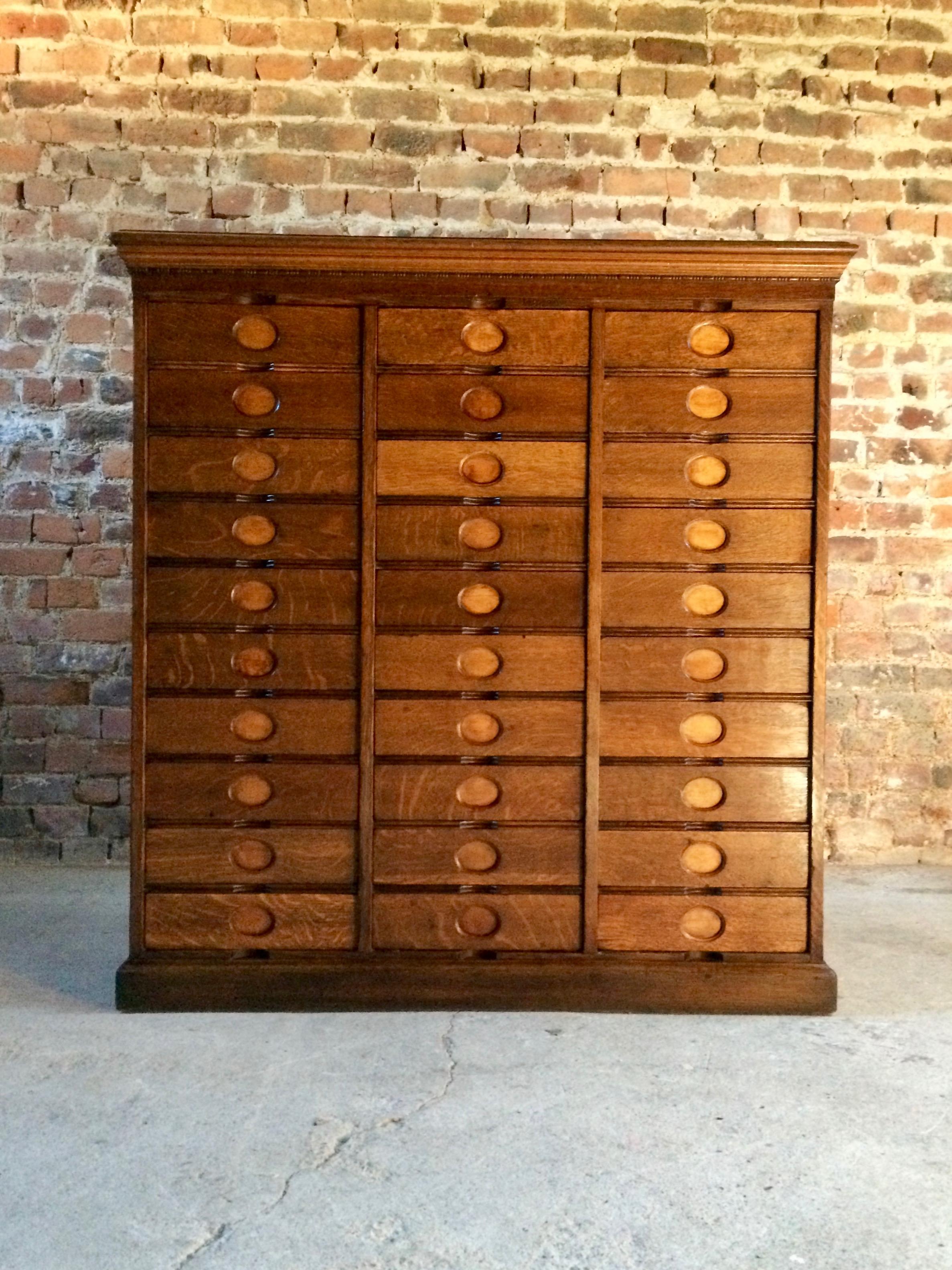 Stunning Haberdashery Oak Chest of Drawers Filing Cabinet Amberg Loft Style NY 1