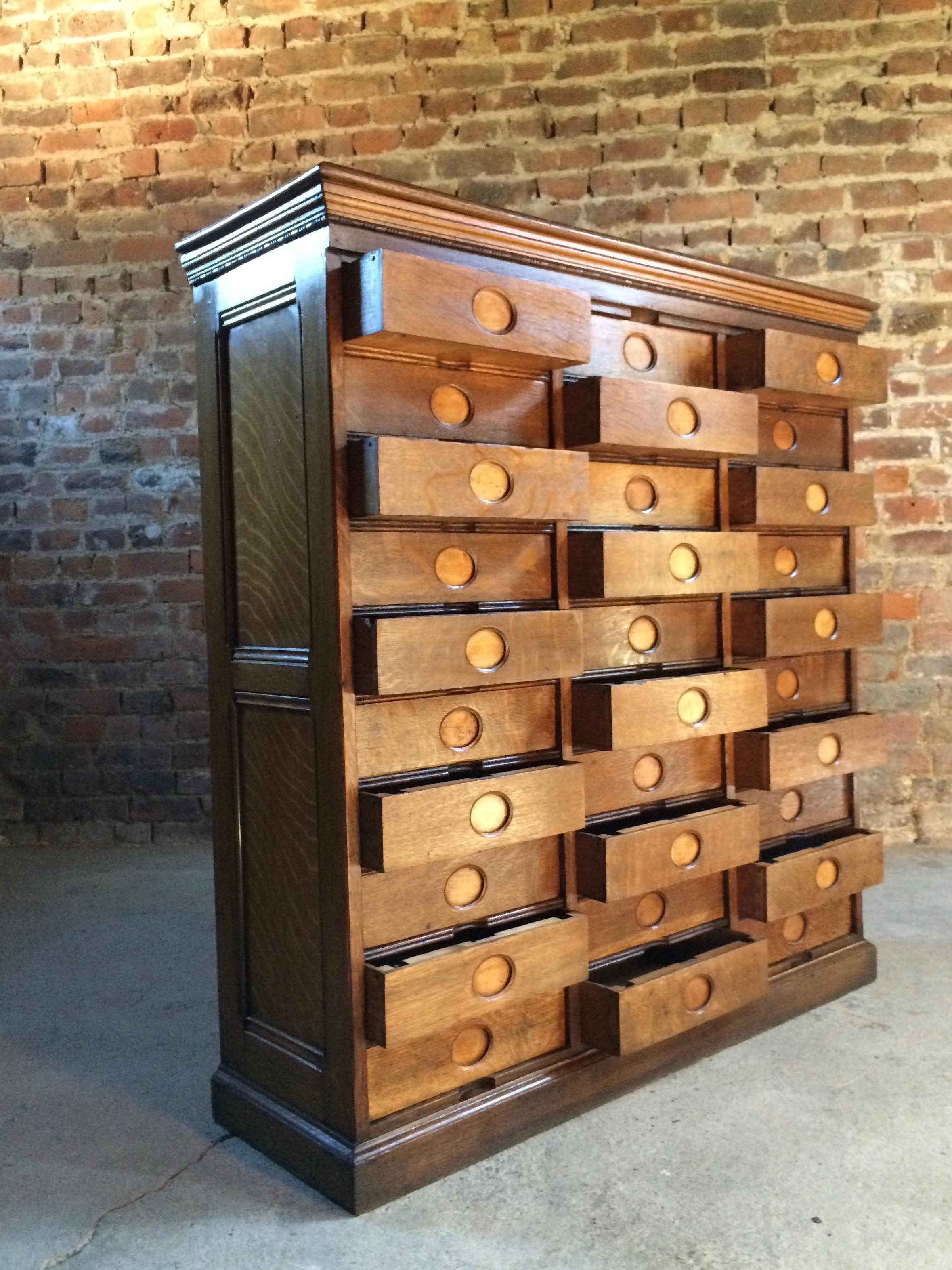 American Classical Stunning Haberdashery Oak Chest of Drawers Filing Cabinet Amberg Loft Style NY