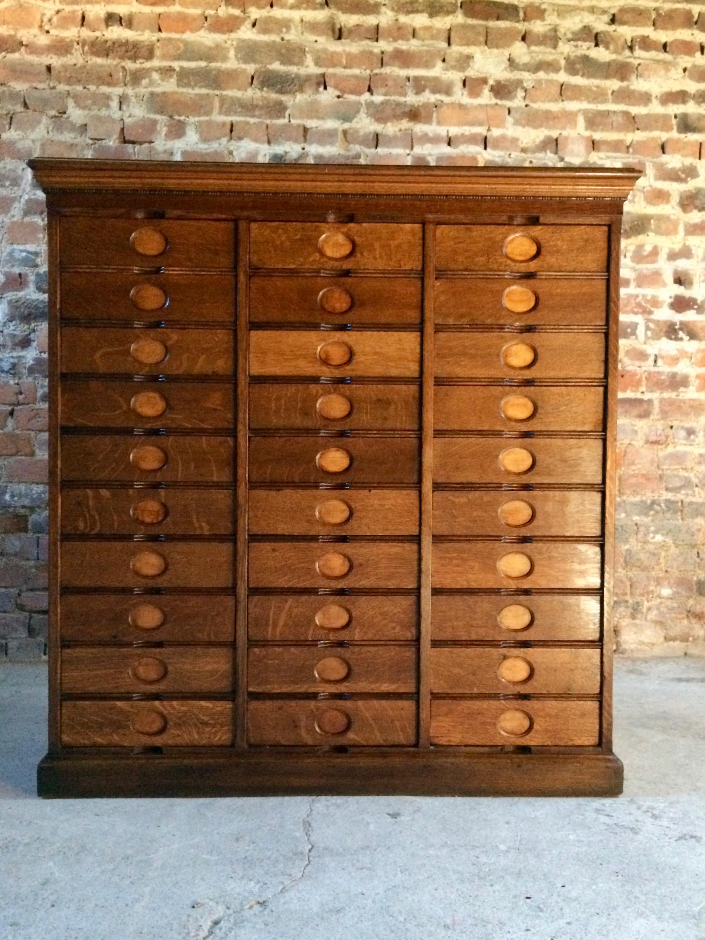 Early 20th Century Stunning Haberdashery Oak Chest of Drawers Filing Cabinet Amberg Loft Style NY
