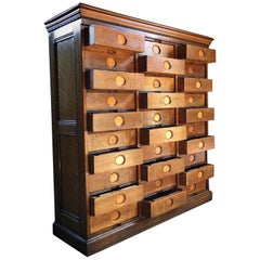 Stunning Haberdashery Oak Chest of Drawers Filing Cabinet Amberg Loft Style NY