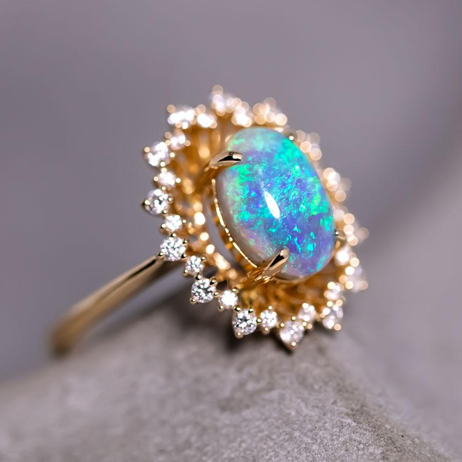 Stunning Halo Diamond Australian Semi-Black Opal Engagement Ring 18K Yellow Gold.


Free Domestic USPS First Class Shipping! Free Gift Bag or Box with every order!

Opal—the queen of gemstones, is one of the most beautiful gemstones in the world.