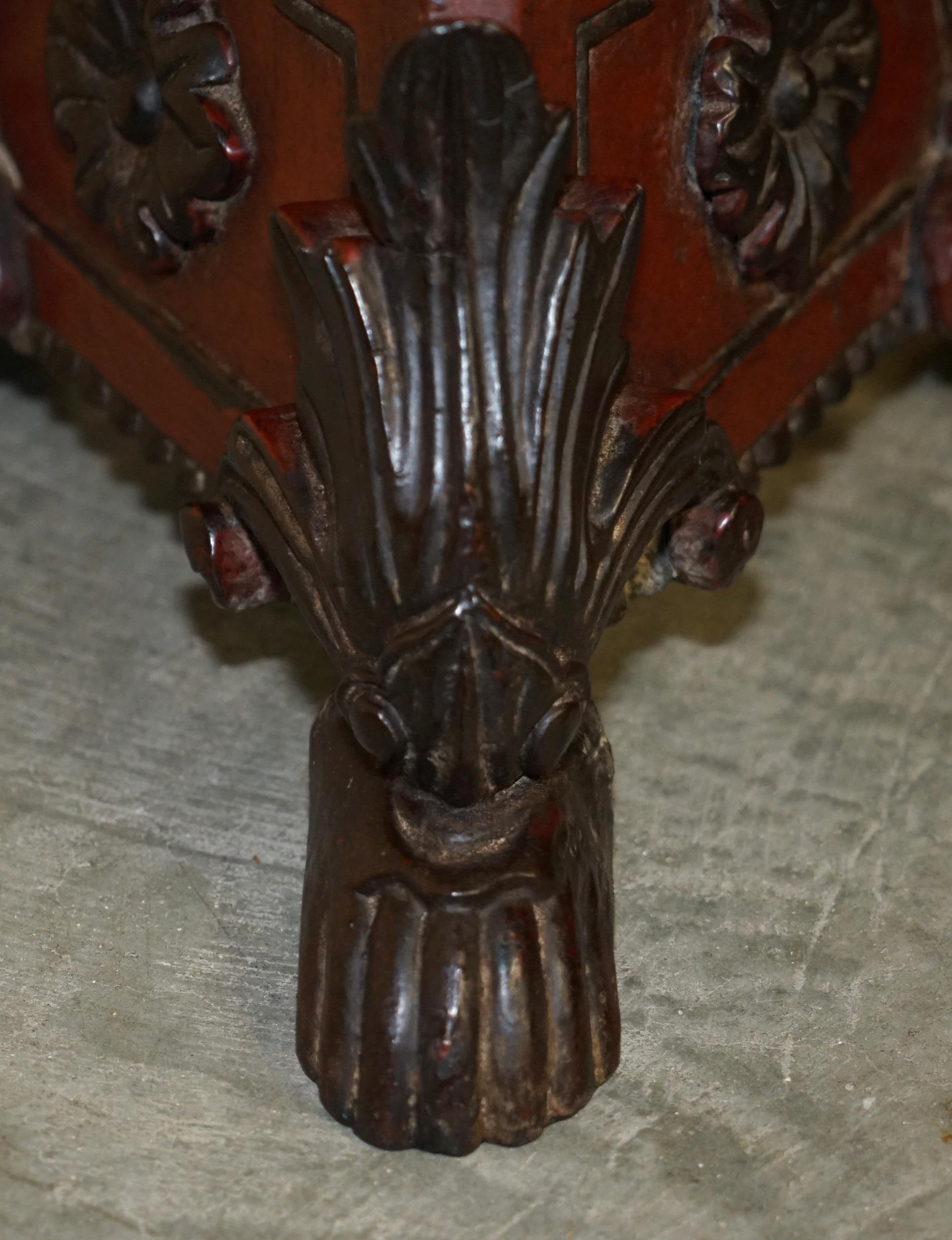 Stunning Hand Carved circa 1800 Large Floor Standing Extra Large Candle Holder For Sale 1