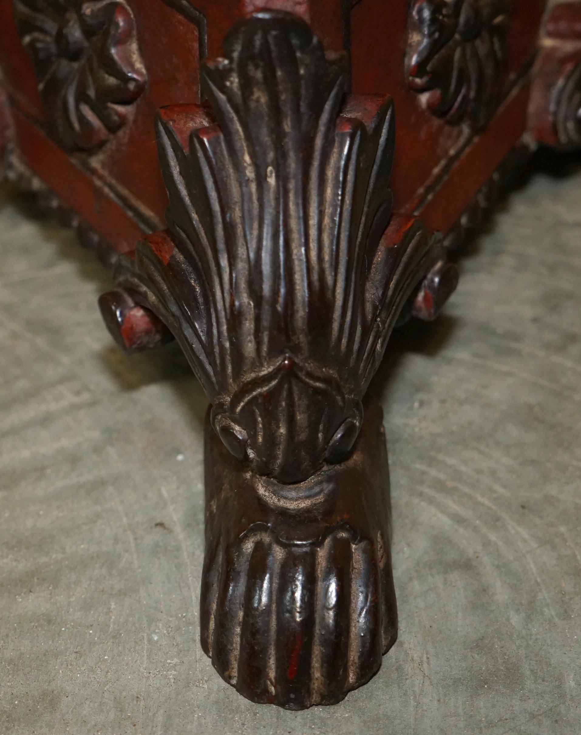 Stunning Hand Carved circa 1800 Large Floor Standing Extra Large Candle Holder For Sale 6