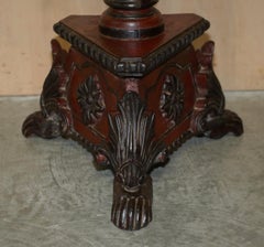 Stunning Hand Carved circa 1800 Large Floor Standing Extra Large Candle Holder