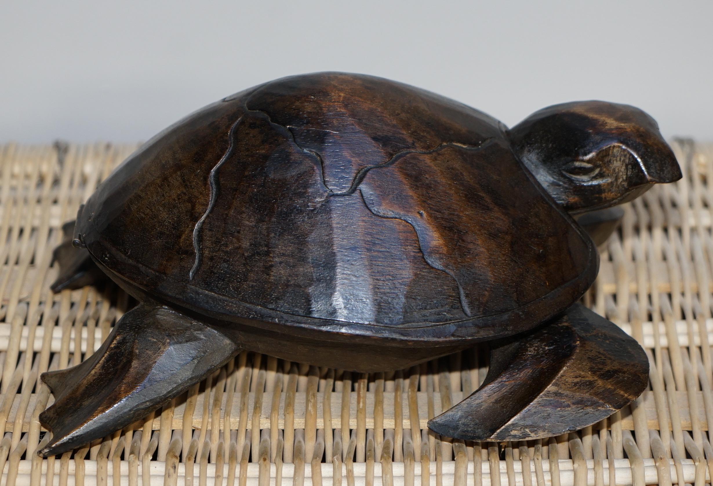 hand carved sea turtle