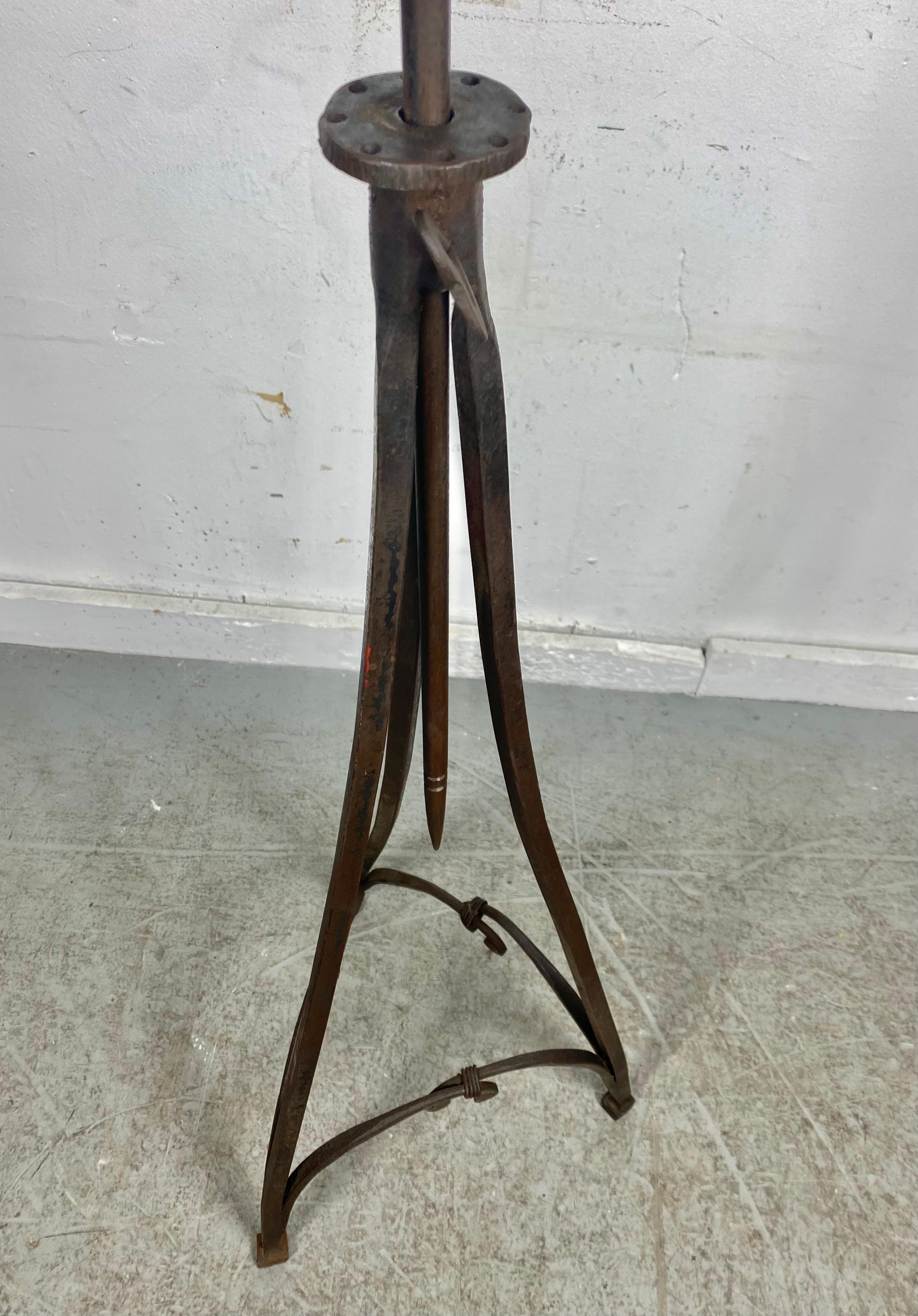 Unknown Stunning Hand Crafted Forged Iron Music Stand, Art Nouveau/Arts and Crafts Style For Sale