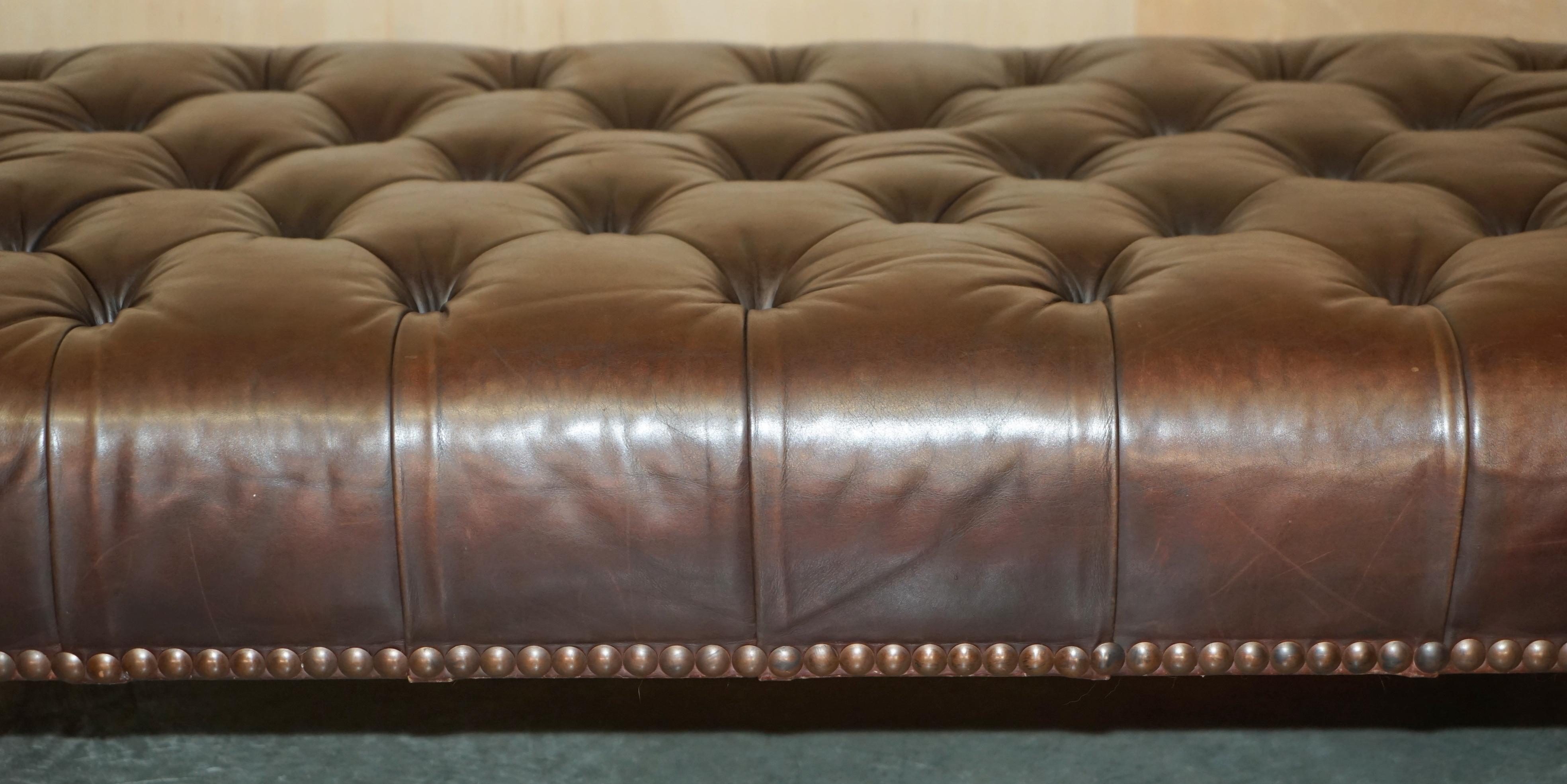 STUNNiNG HAND DYED BROWN LEATHER GEORGE SMITH CHESTERFIELD TUFTED FOOTSTOOL 3