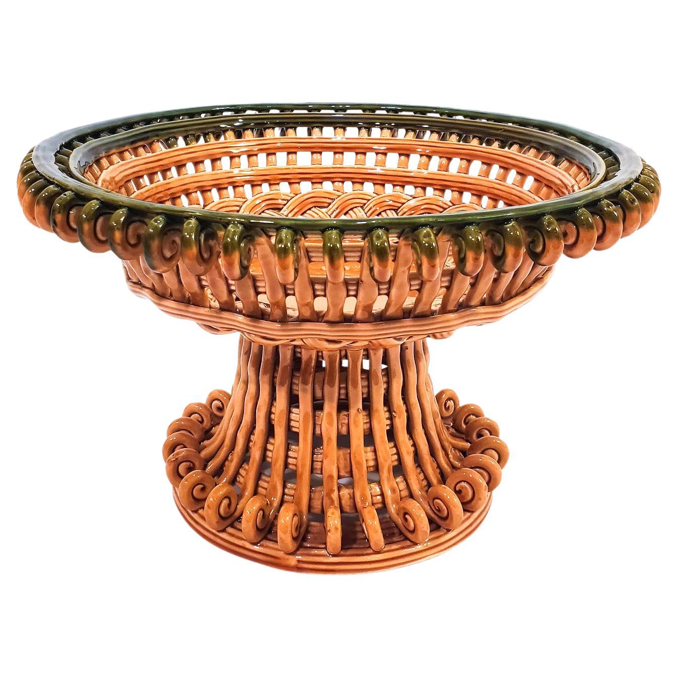 Stunning hand-made ceramic centerpiece from Manises, Spain, 1960s For Sale