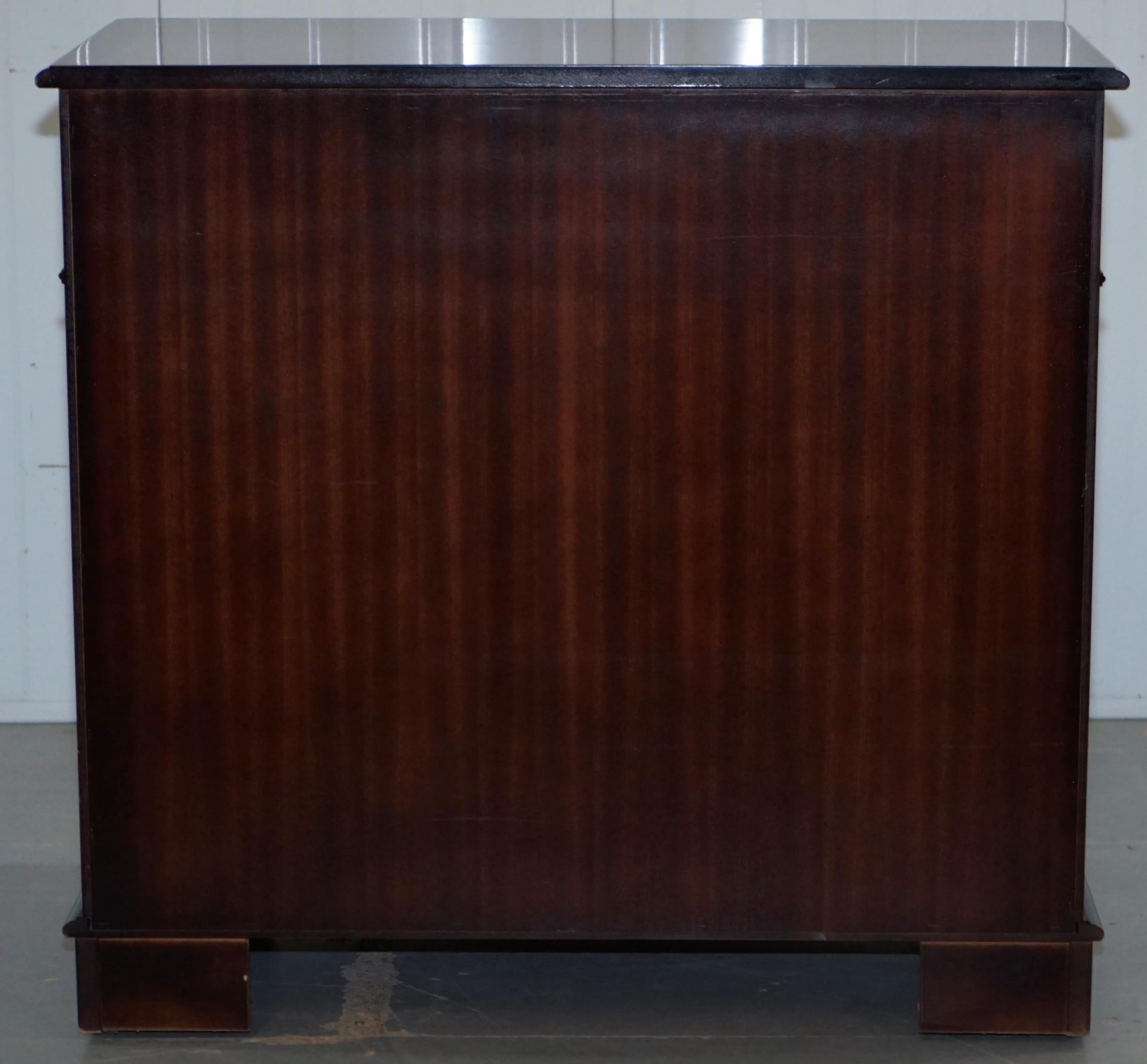 Stunning Handmade in England Solid Mahogany Sideboard with Drawers on Wheels 4