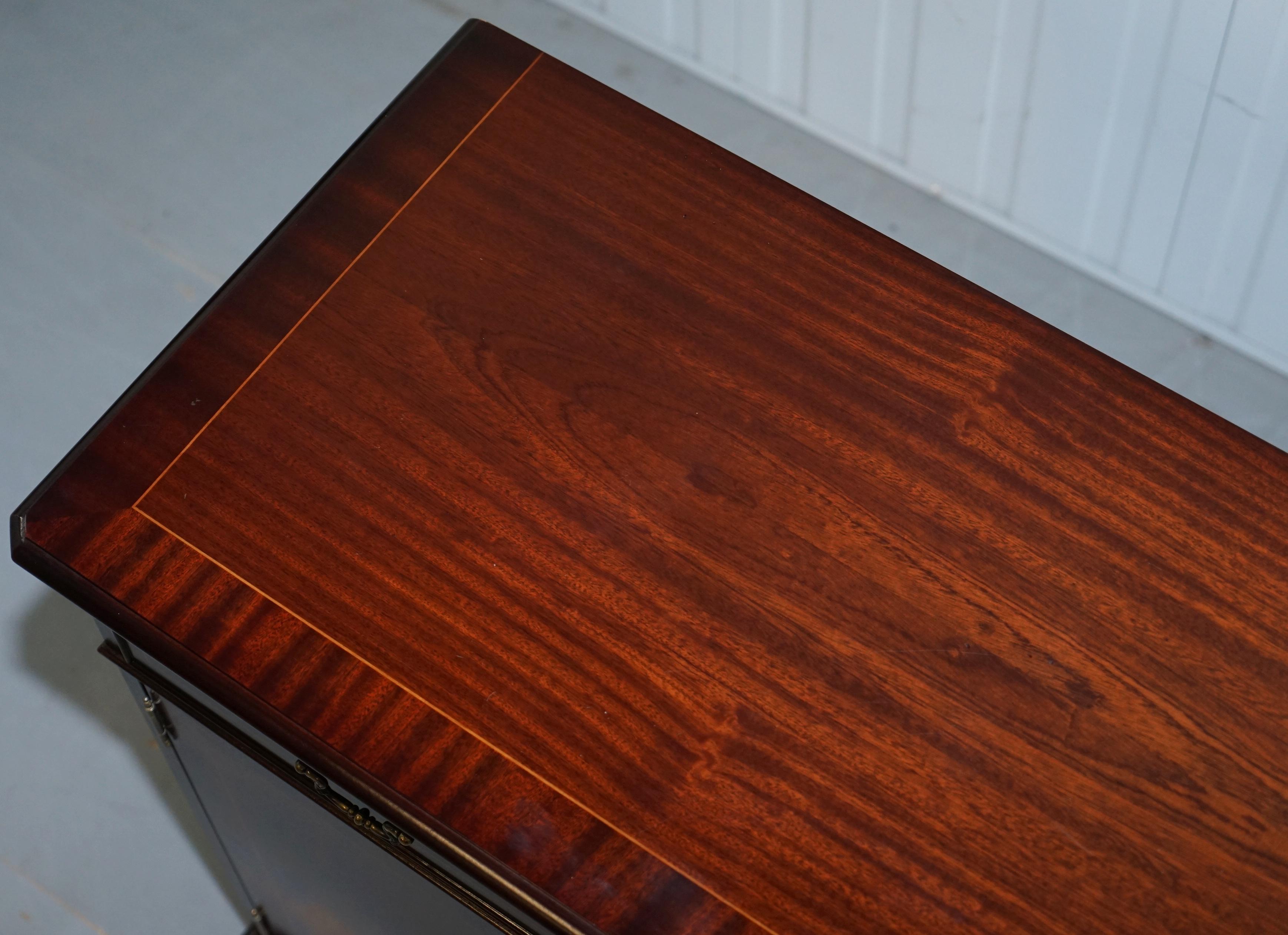 Hand-Crafted Stunning Handmade in England Solid Mahogany Sideboard with Drawers on Wheels