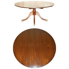 Stunning Hand Made in England Tilt Top Dining Table Solid Brass Lions Paw Caster