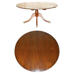 STUNNING HAND MADE IN ENGLAND TiLT TOP DINING TABLE SOLID BRASS LIONS PAW CASTER