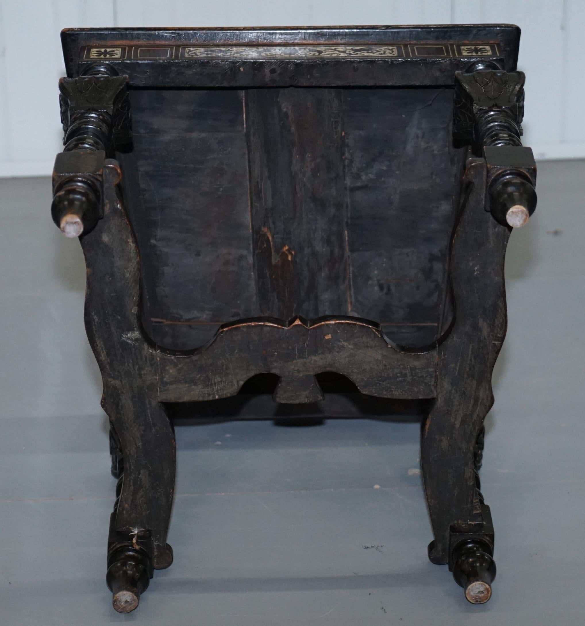 Stunning Hand Made Italian 19th Century Ebonised & Bronze Chairs 17th Century 8