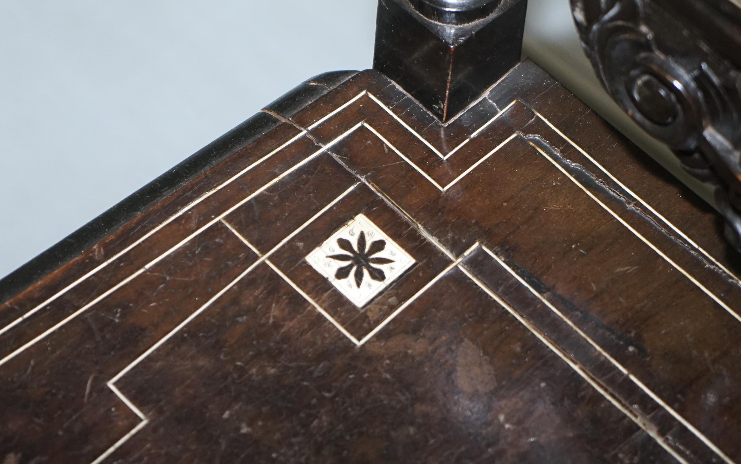 Stunning Hand Made Italian 19th Century Ebonised & Bronze Chairs 17th Century 1