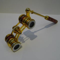 Stunning Hand-Painted Guilloche Enamel Opera Glasses, c.1920