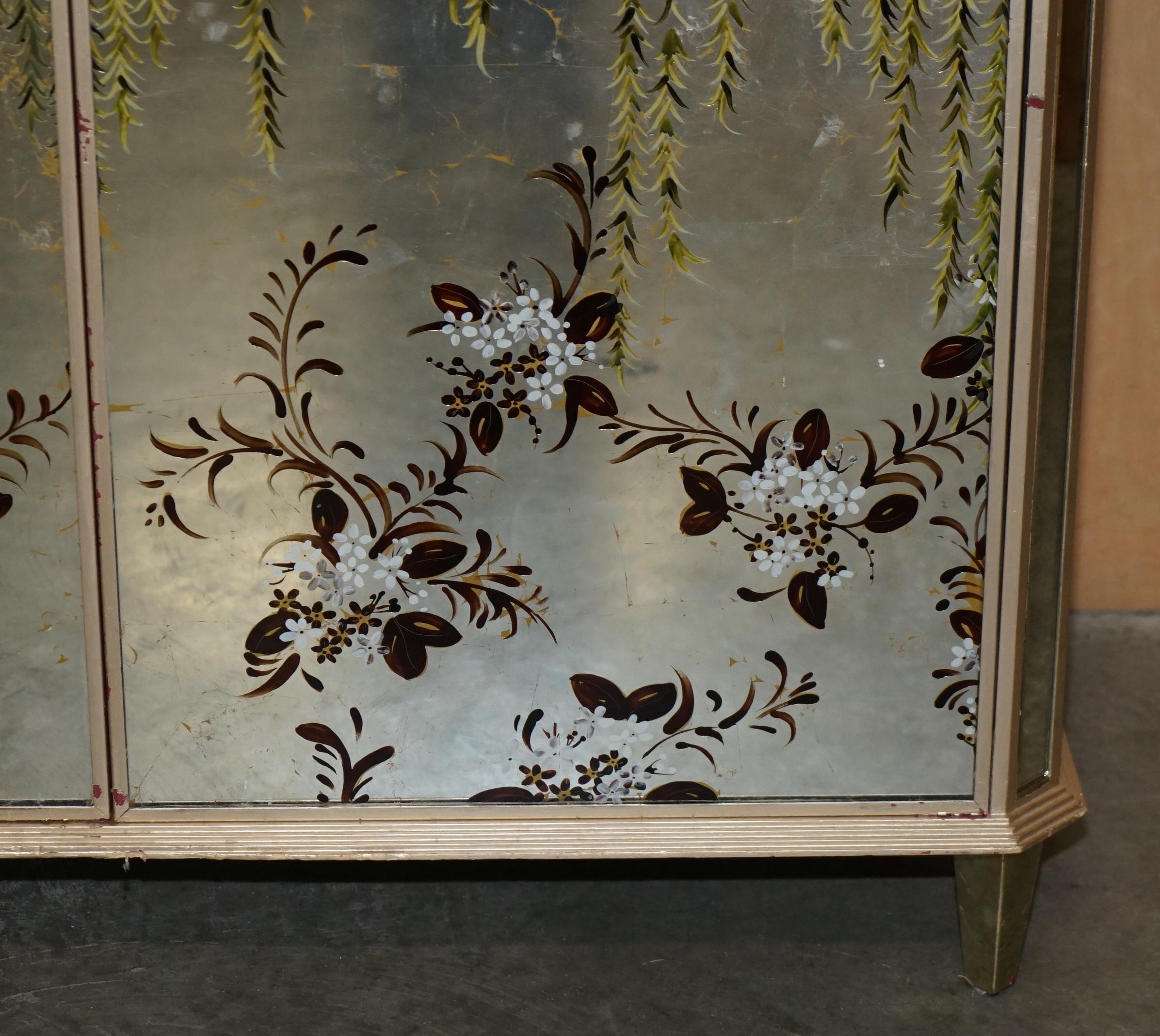 Mirror STUNNING HAND PAINTED VENETIAN SiDEBOARD WITH BUILT IN FRIDGE & FITTED DRAWERS For Sale