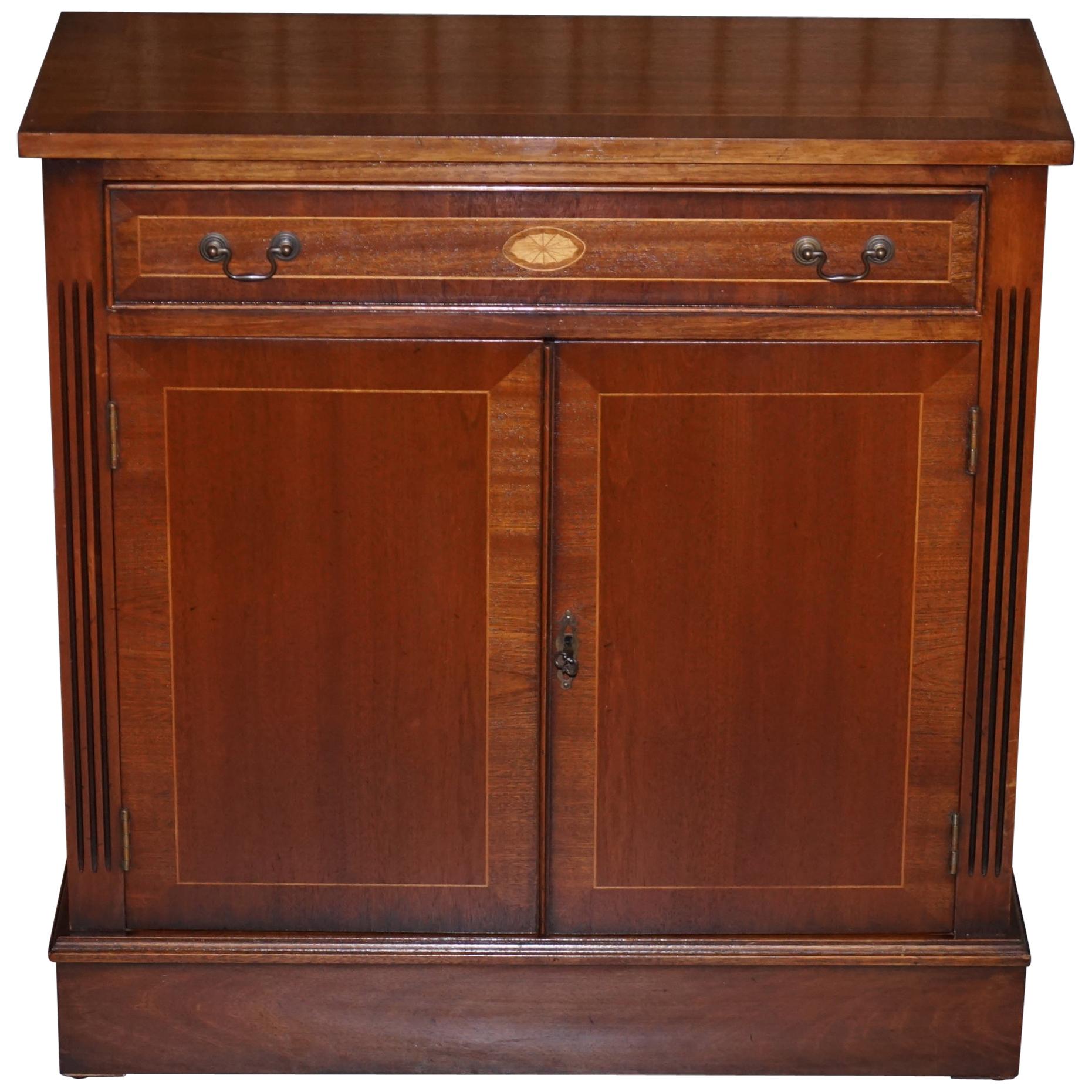 Stunning Handmade in England Solid Mahogany Sideboard Bookcase with Drawer For Sale at 1stDibs