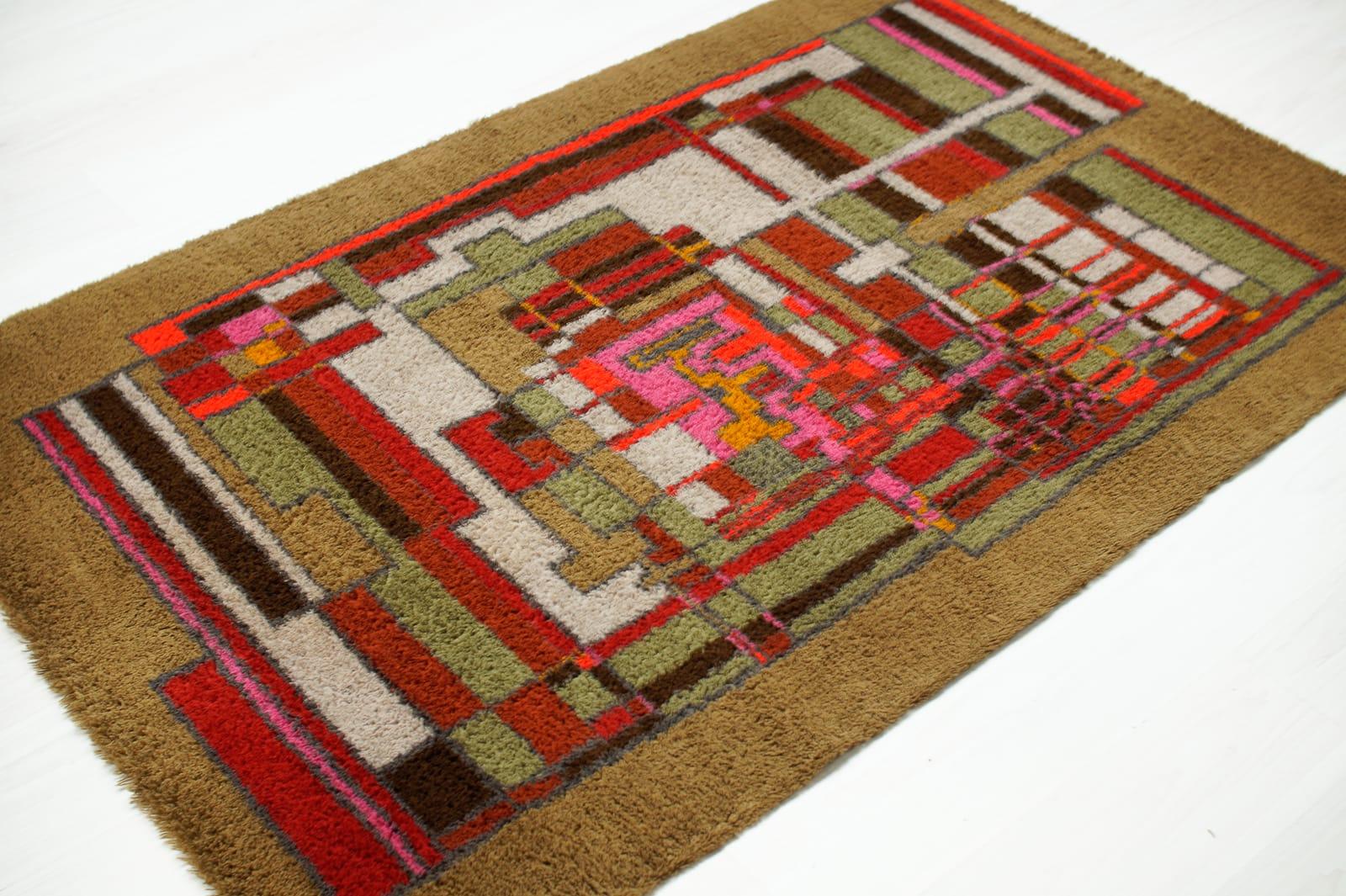Stunning Handmade Junghans Smyrna Wool Carpet, 1977 Germany In Good Condition For Sale In Nürnberg, Bayern