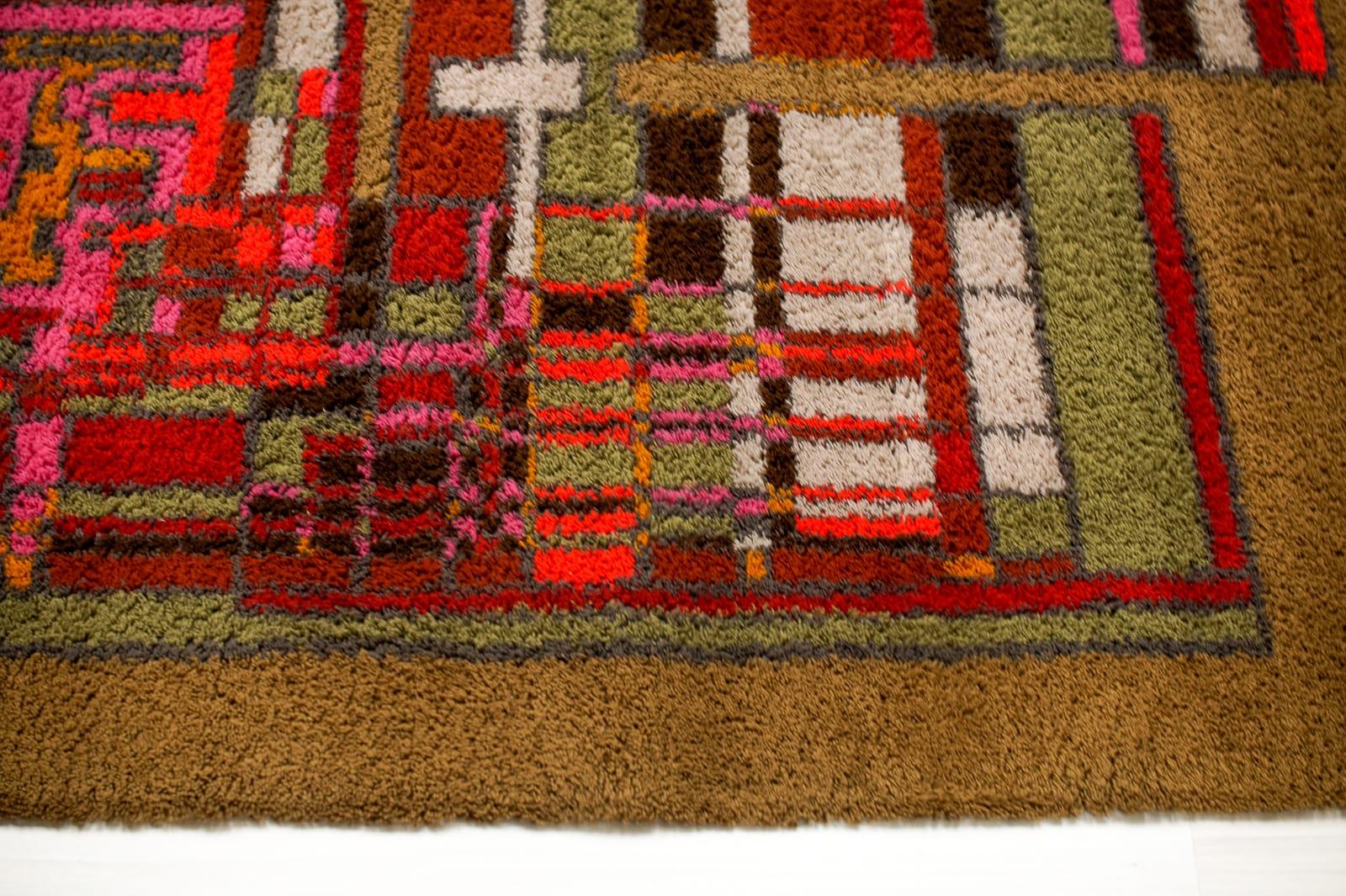Stunning Handmade Junghans Smyrna Wool Carpet, 1977 Germany For Sale 1