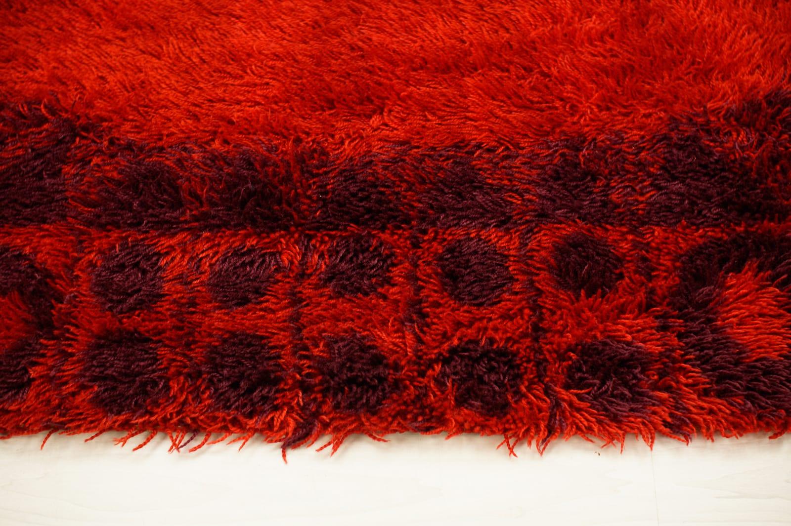 Superbe tapis en laine de l'ère spatiale fait à la main, Allemagne, années 1970 en vente 3