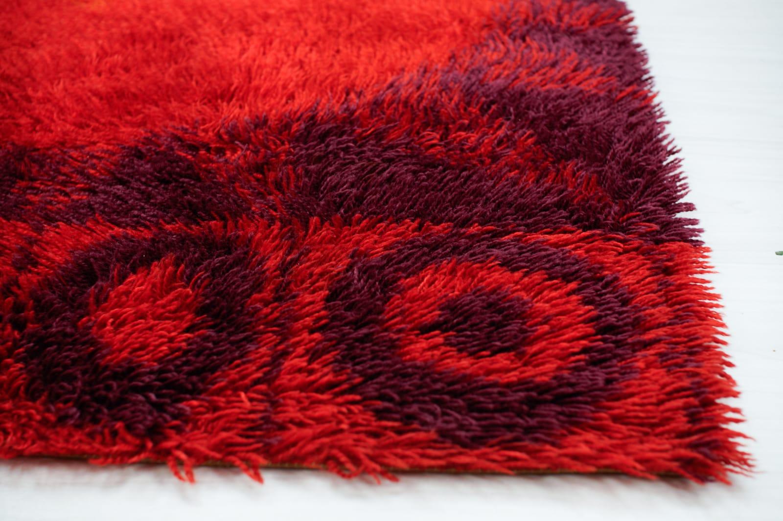 Superbe tapis en laine de l'ère spatiale fait à la main, Allemagne, années 1970 en vente 4