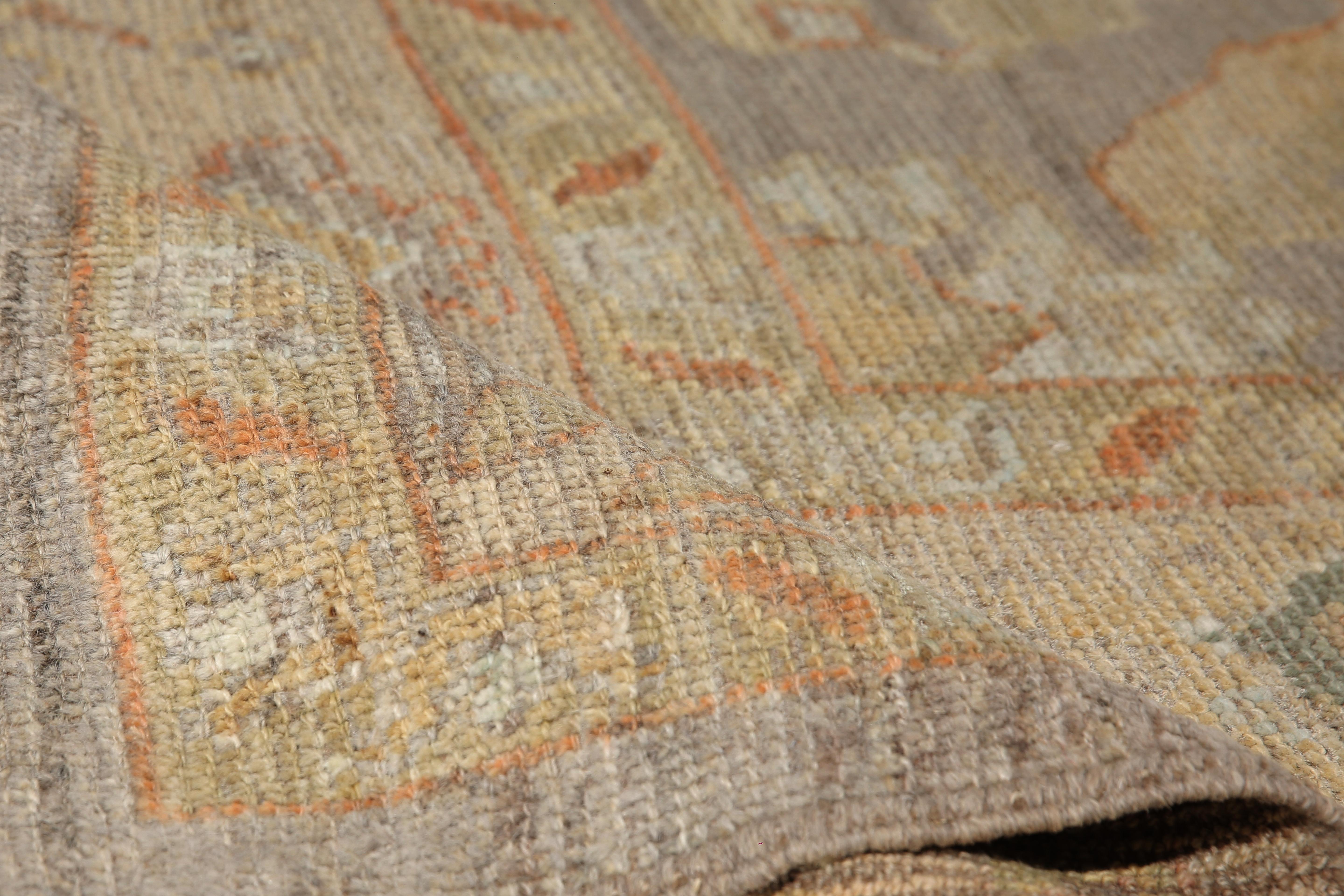 Tribal Stunning Handmade Turkish Oushak Rug For Sale