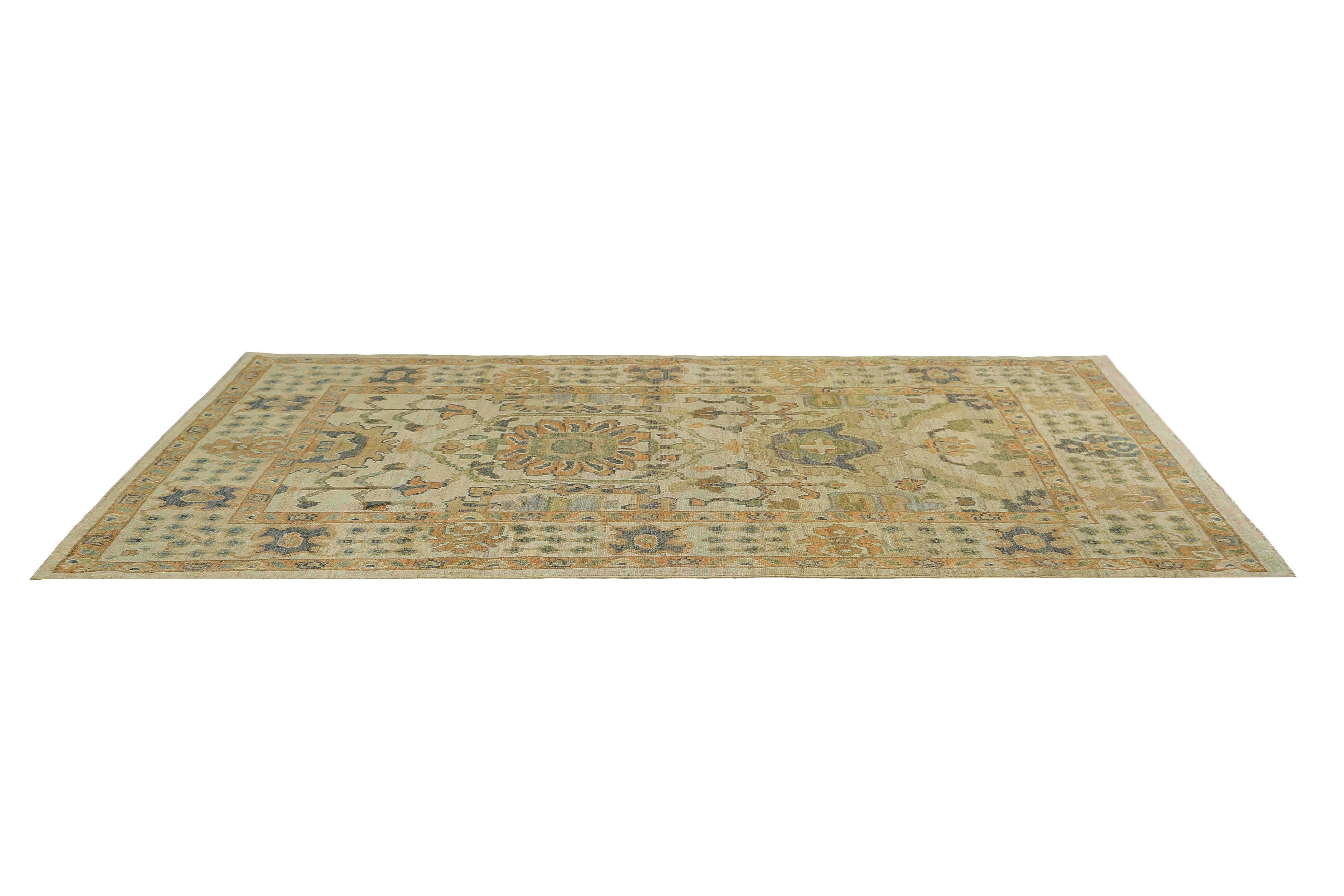 Afghano Tappeti Afghanistan Rose Collection'S Circa 1990 - Lana Verde Arancione - 95568 in vendita