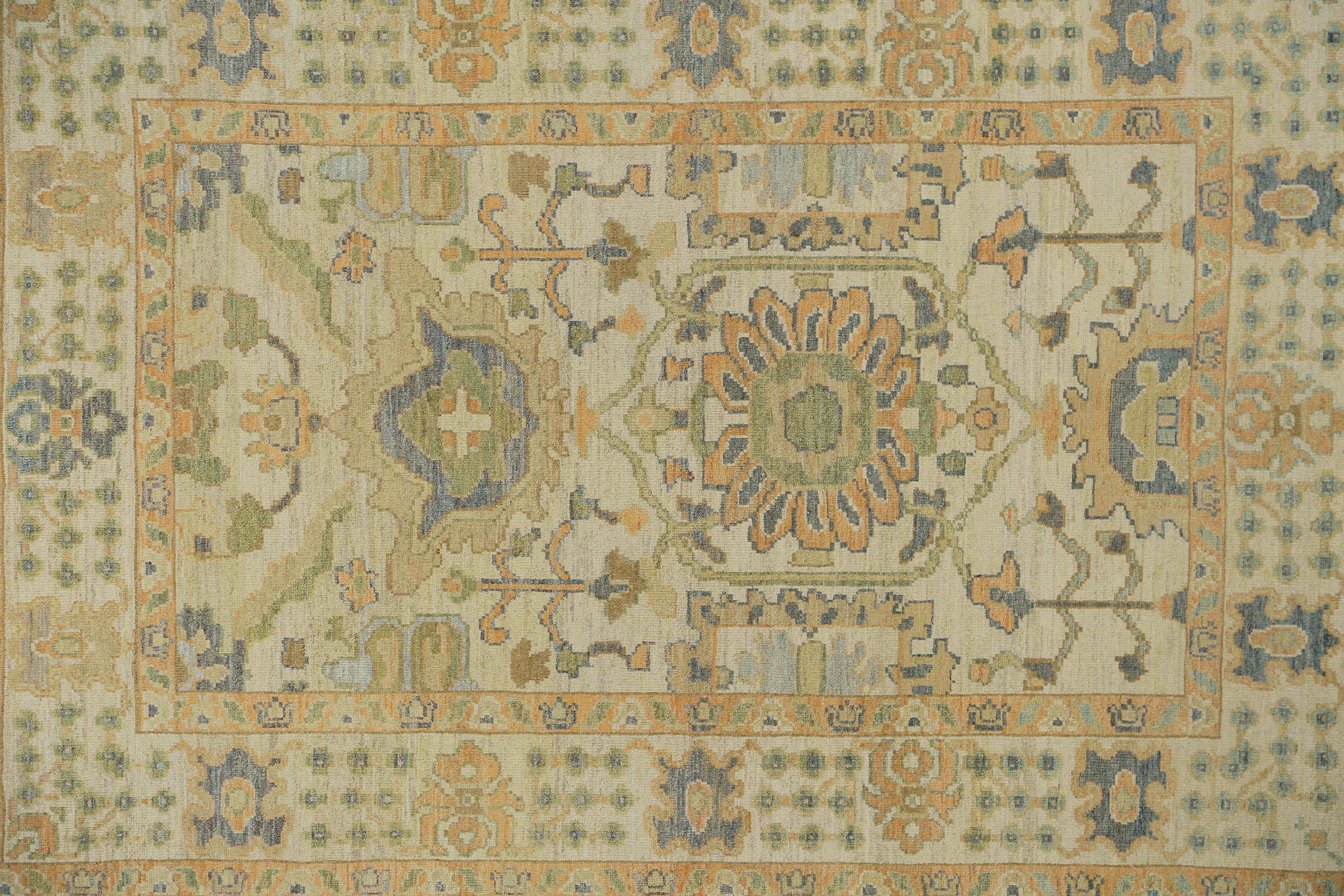Tappeti Afghanistan Rose Collection'S Circa 1990 - Lana Verde Arancione - 95568 in vendita 1