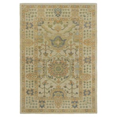 Tapis de la collection Rose d'Afghanistan datant d'environ 1990 - Laine verte orange - 95568
