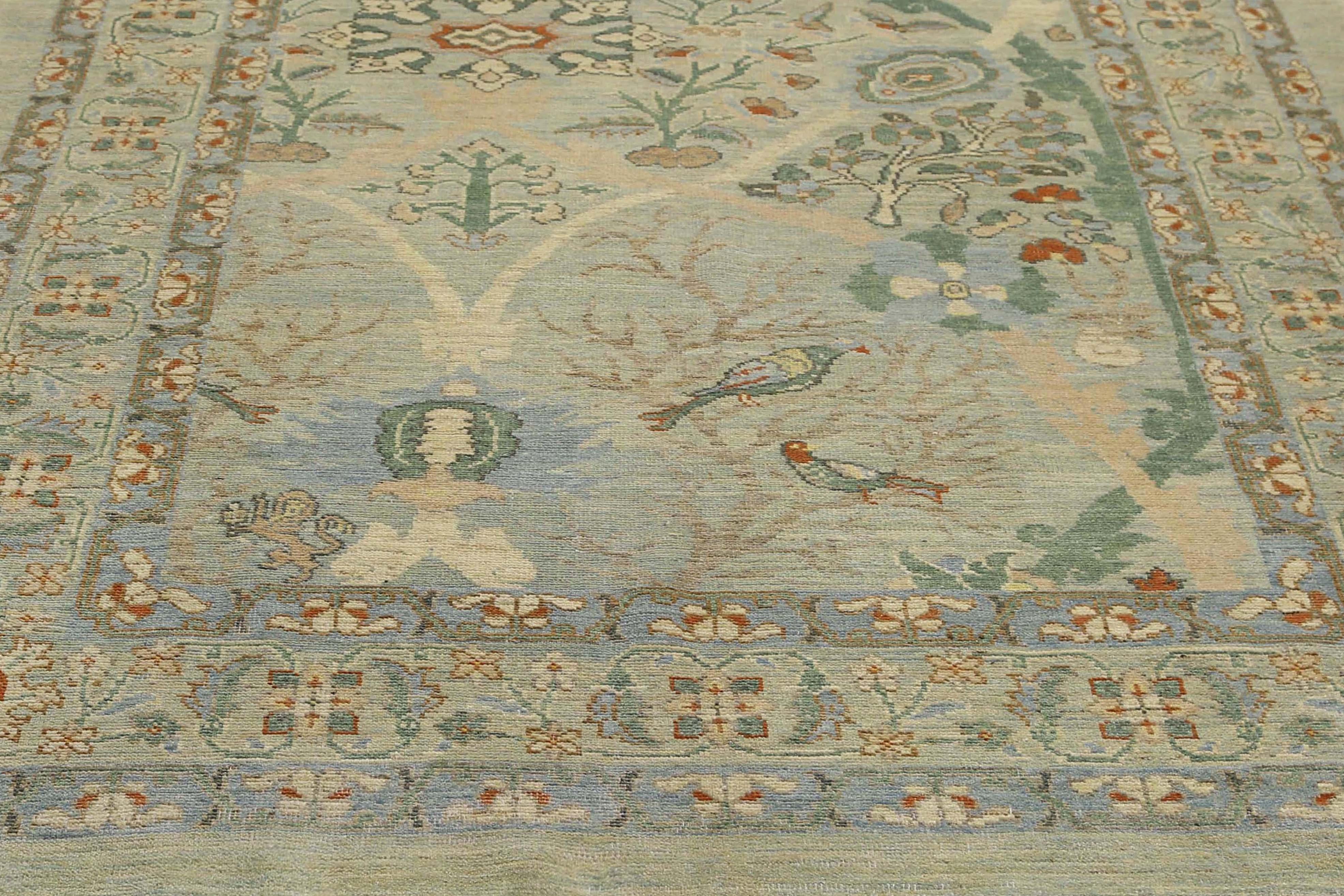 Atemberaubender handgefertigter türkischer Sultanabad-Teppich mit von der Natur inspiriertem Design im Angebot 3