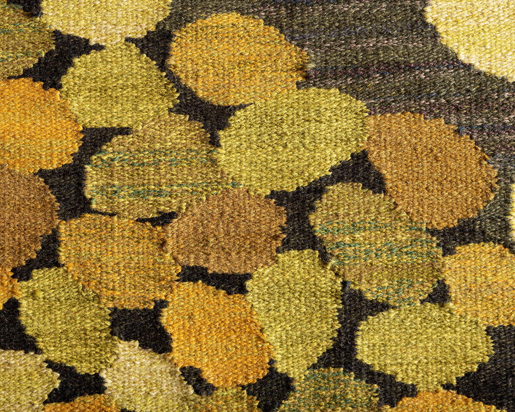 Swedish Stunning Handwoven Wool Tree Rug/Tapestry by Brita Grahn, Sweden, 1960s
