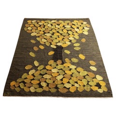 Stunning Handwoven Wool Tree Rug/Tapestry by Brita Grahn, Sweden, 1960s