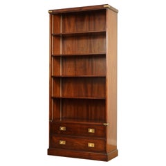 Stunning Harrods Kennedy Furniture Military Campaign Bookcase with 2 Drawers