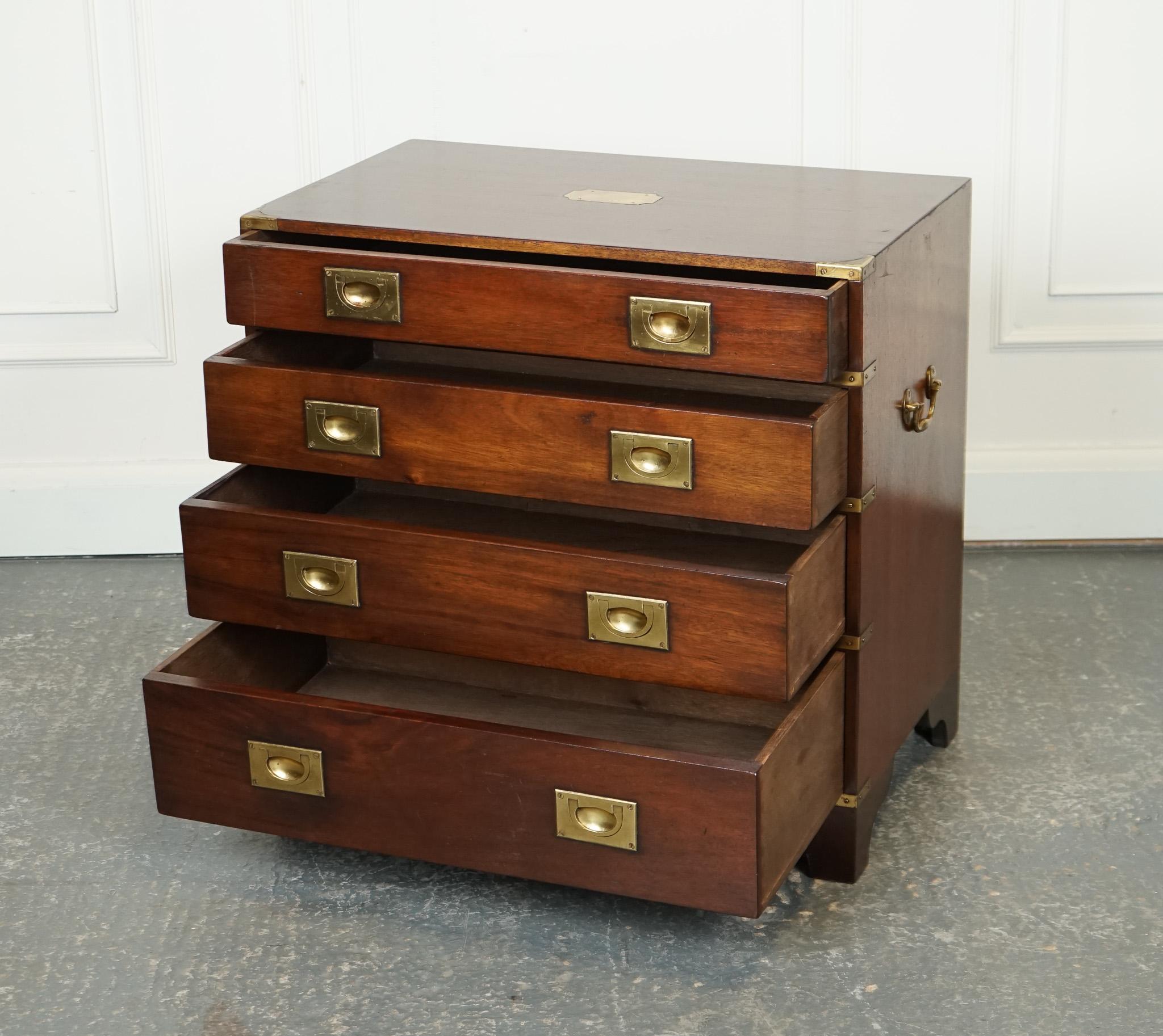 Campaign STUNNING HARRODS KENNEDY MILITARY CAMPAIGN CHEST OF DRAWERS WiTH BRASS HANDLES