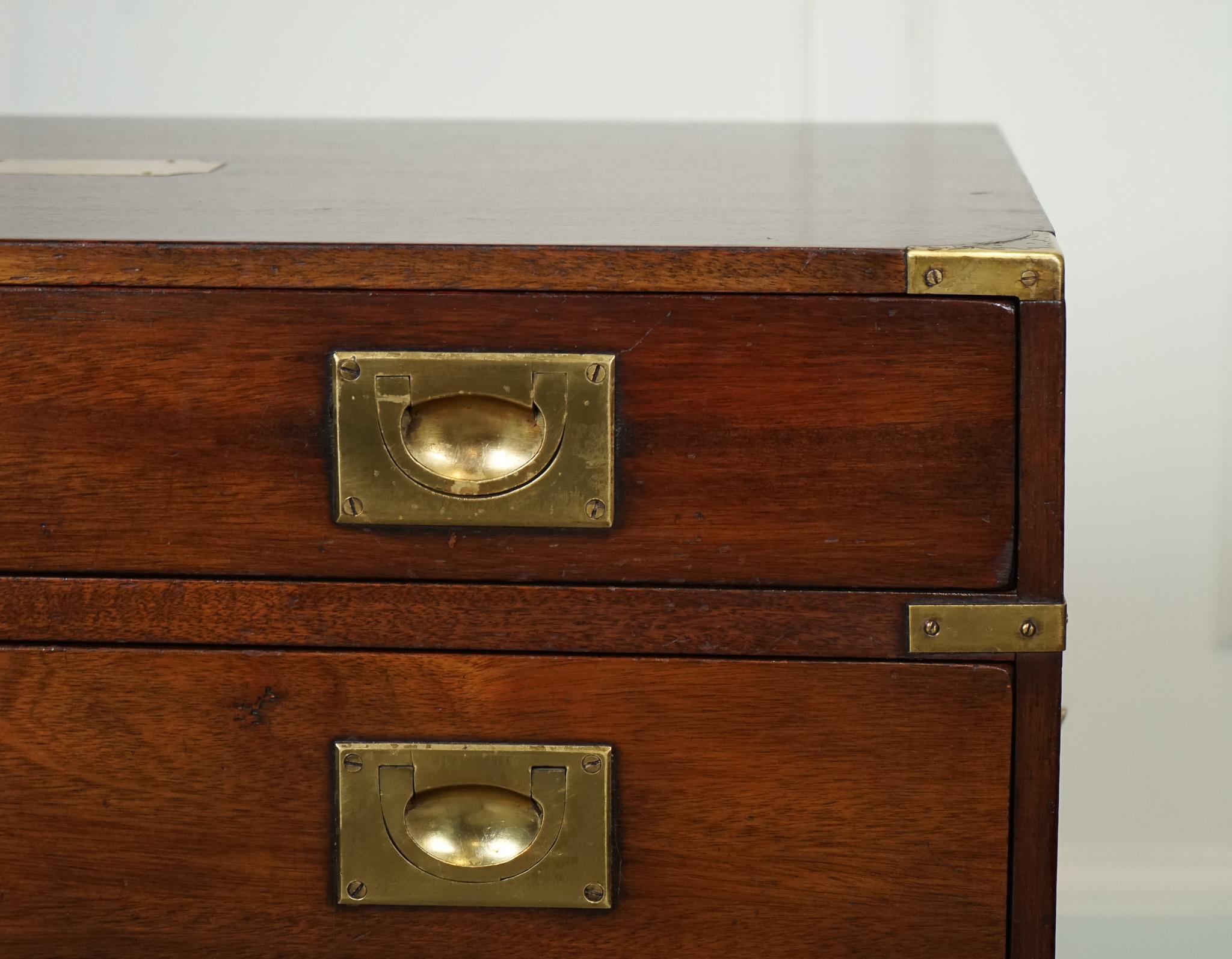 20th Century STUNNING HARRODS KENNEDY MILITARY CAMPAIGN CHEST OF DRAWERS WiTH BRASS HANDLES