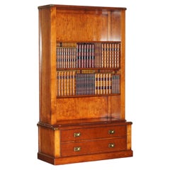 STUNNiNG HARRODS LONDON KENNEDY HARDWOOD BOOKCASE TV MEDIA CABINET FAUX BOOKS