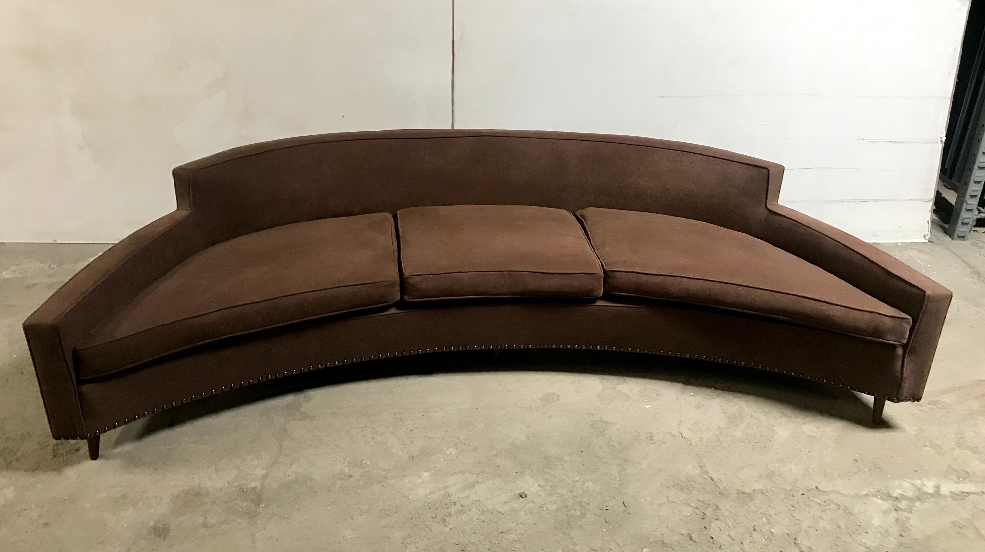 Mid-Century Modern Stunning Harvey Probber Style Curved Sofa, circa 1960 For Sale