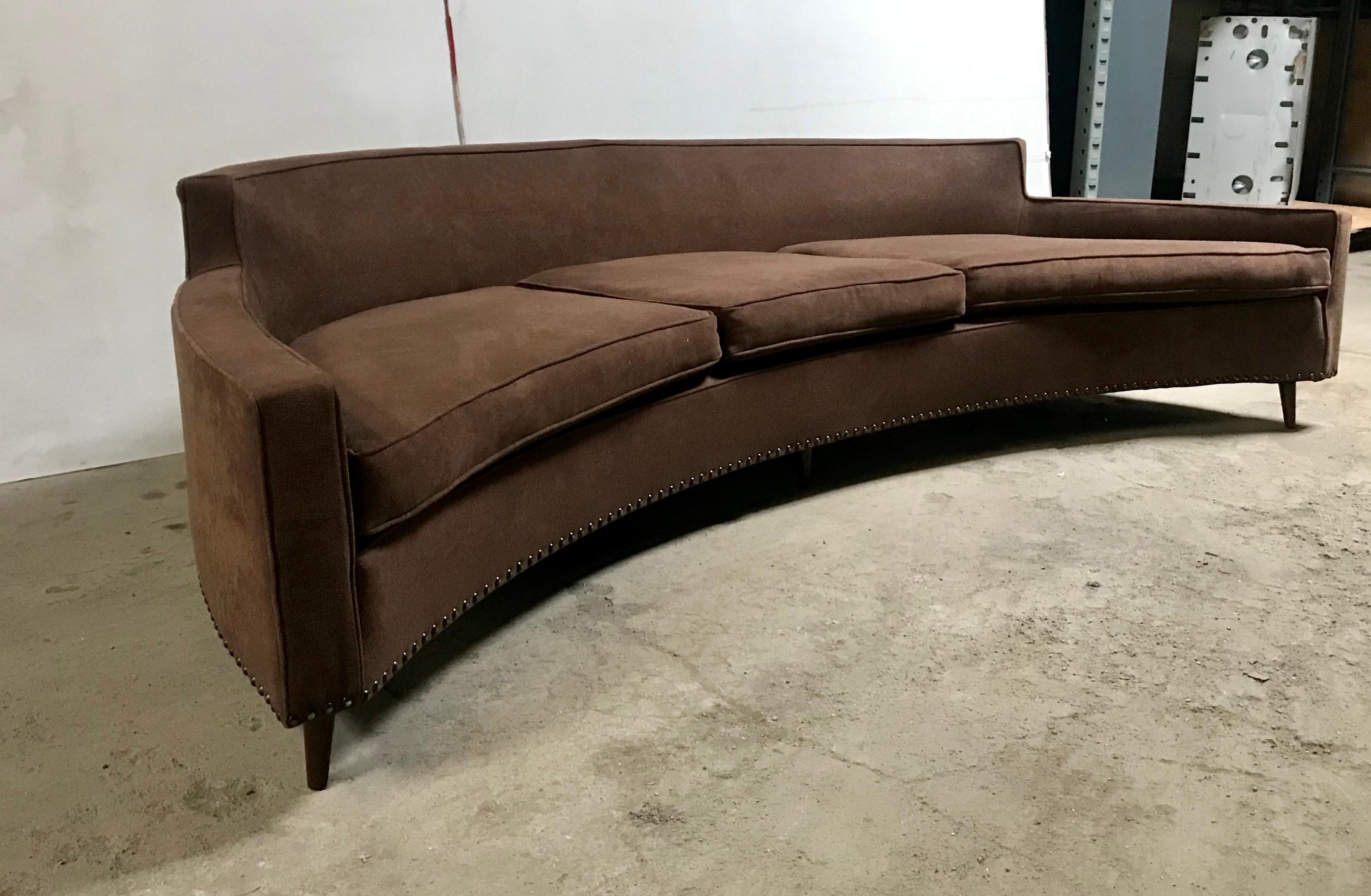 Metal Stunning Harvey Probber Style Curved Sofa, circa 1960