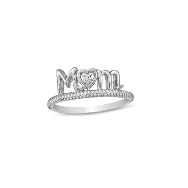 For Sale:  Heart Centered 14K Yellow Gold MOM Ring 4