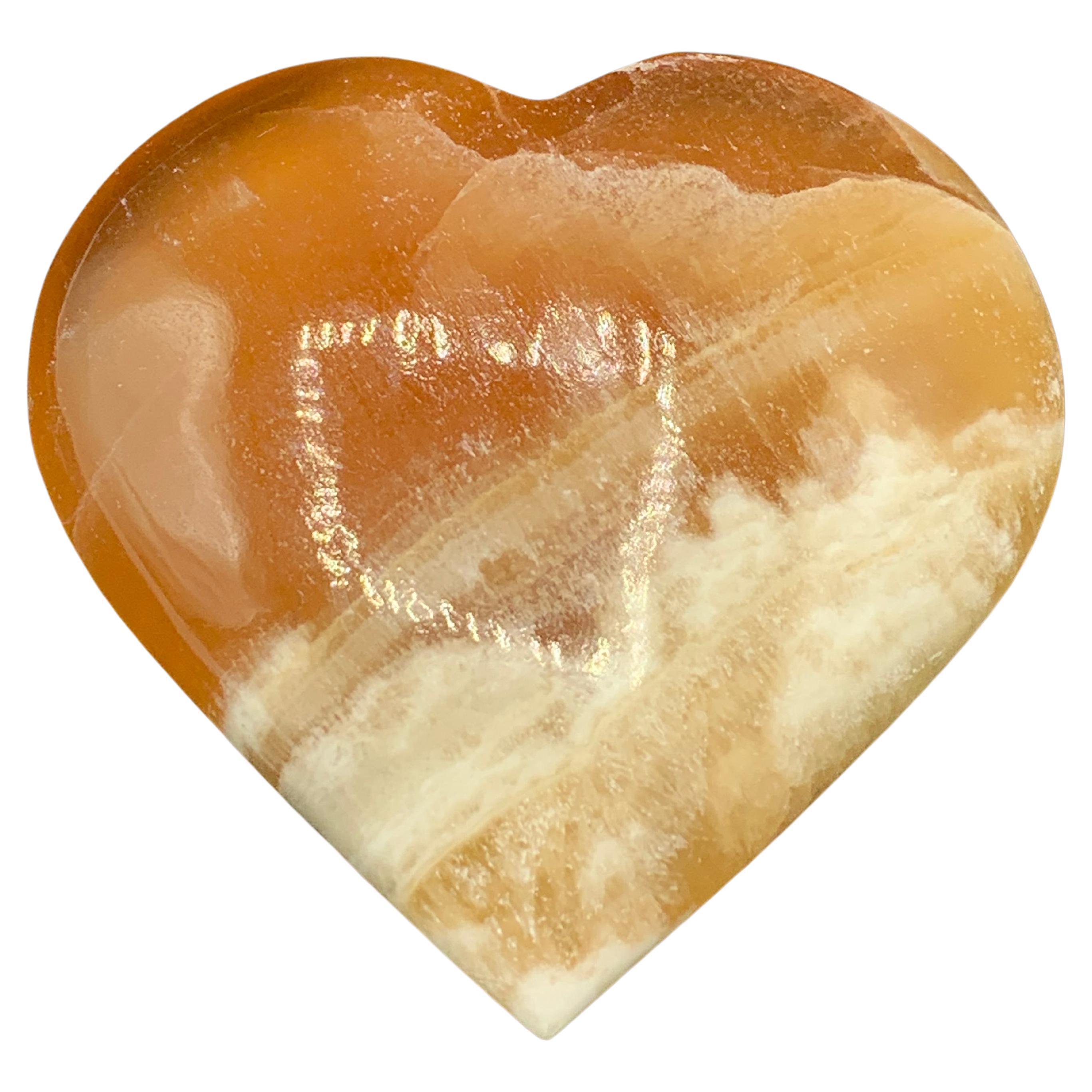 Stunning Heart Shape Honey Calcite Crystal